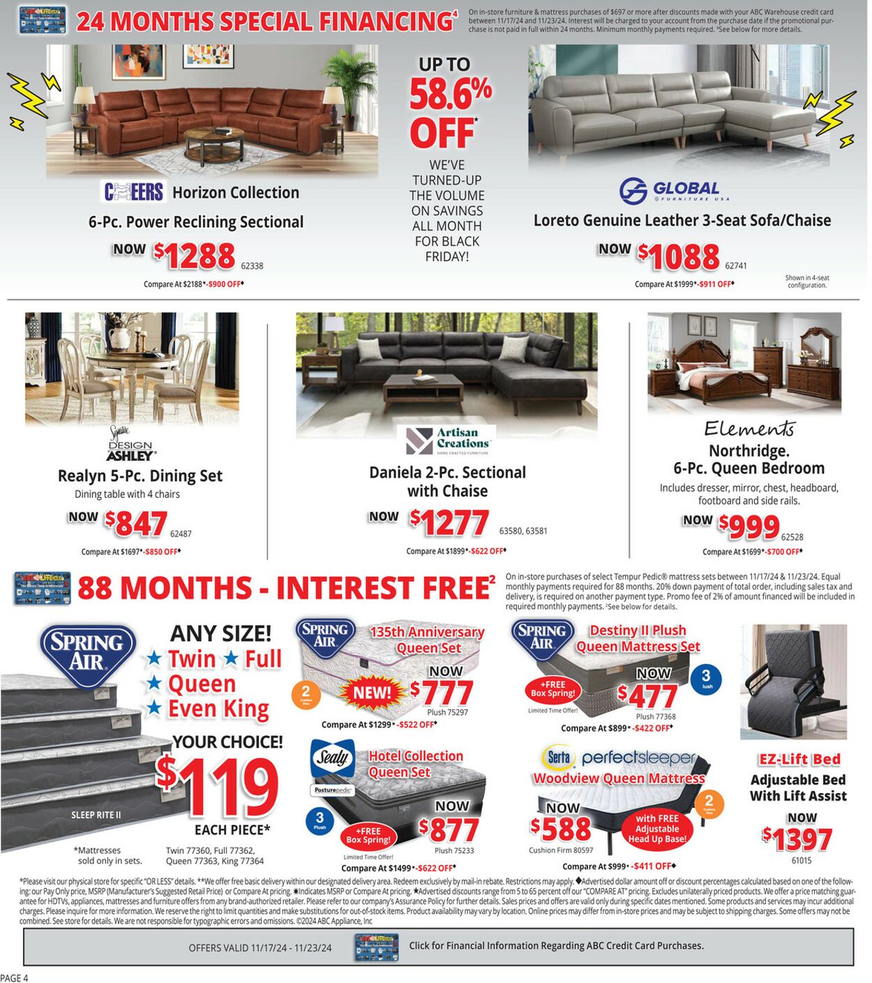 Weekly ad ABC Warehouse 11/17/2024 - 11/23/2024