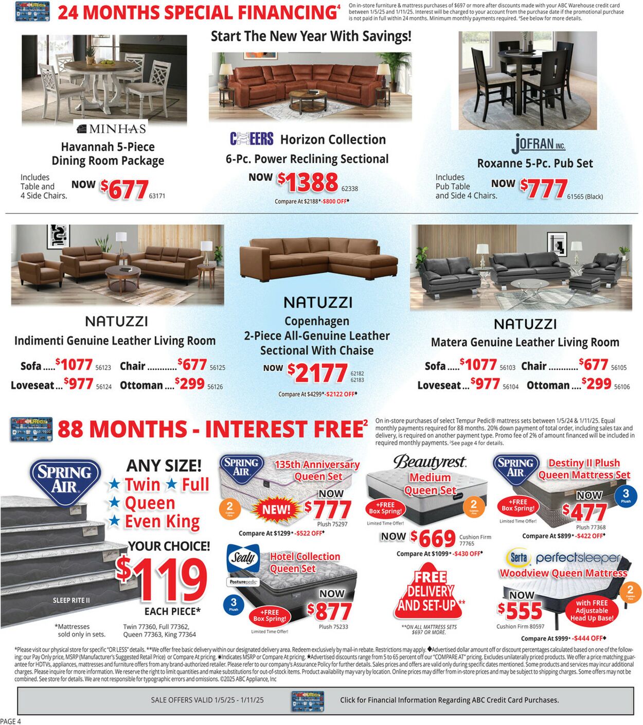 Weekly ad ABC Warehouse 01/05/2025 - 01/11/2025