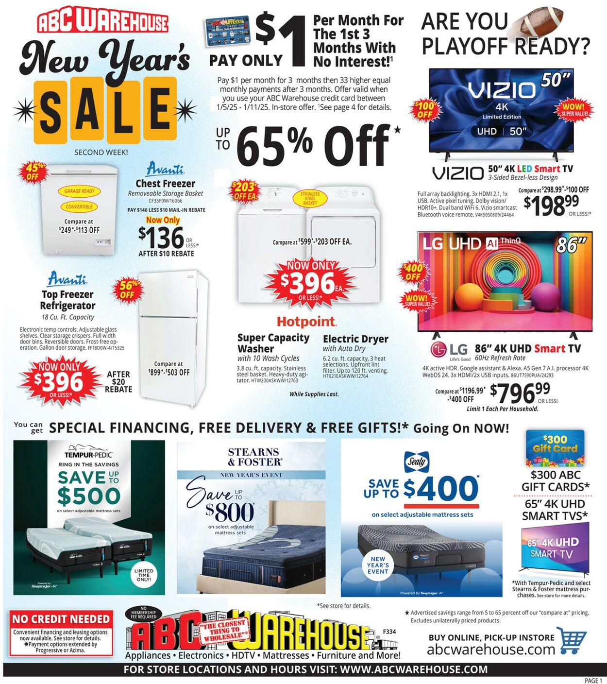 Weekly ad ABC Warehouse 01/05/2025 - 01/11/2025