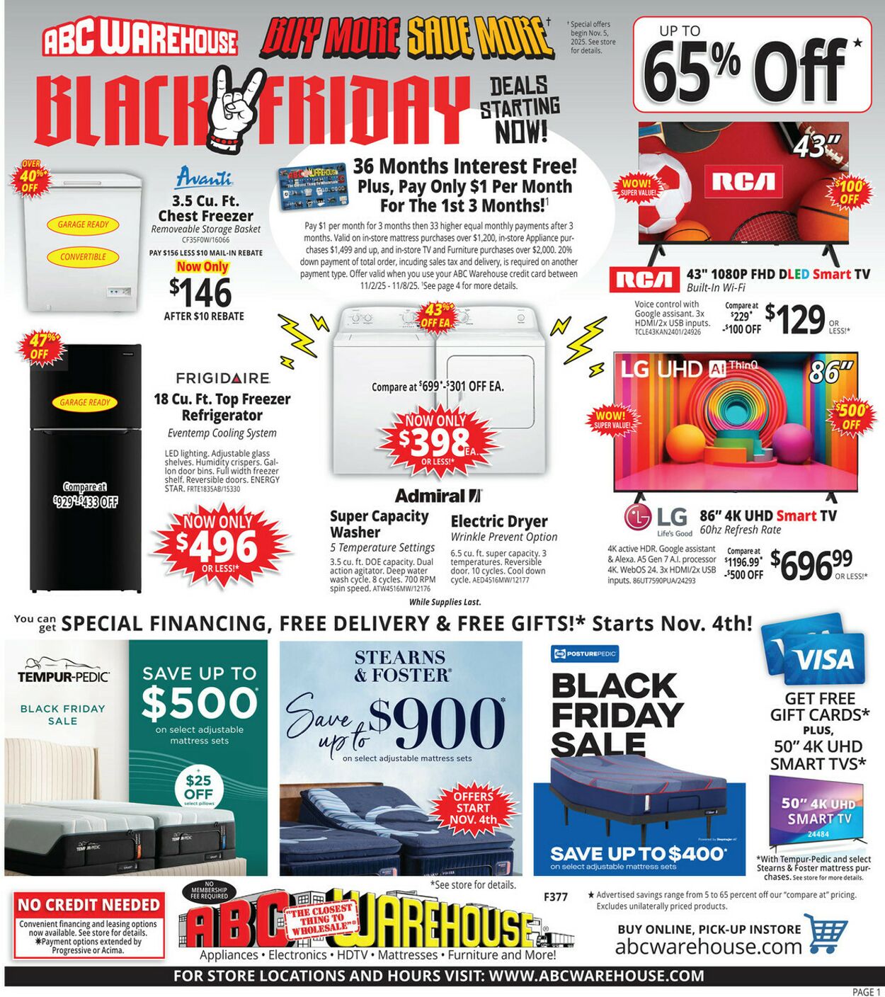 Weekly ad ABC Warehouse 11/02/2025 - 11/08/2025