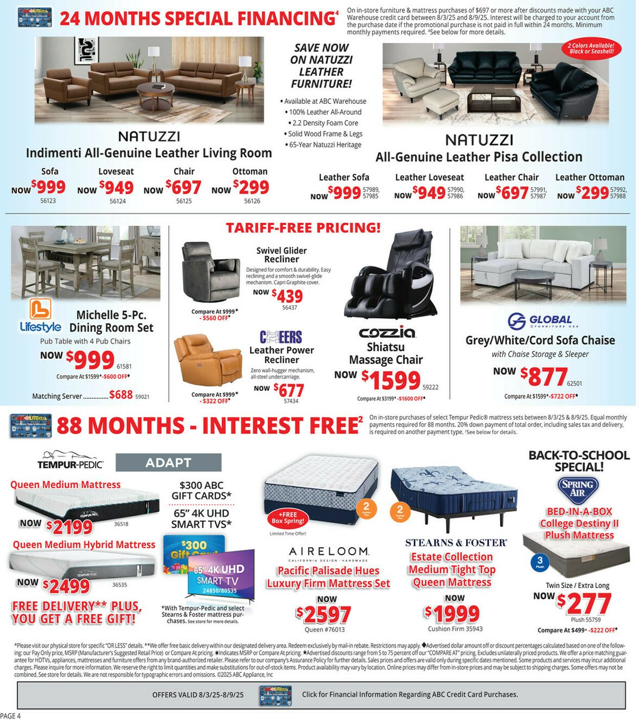Weekly ad ABC Warehouse 08/03/2025 - 08/09/2025