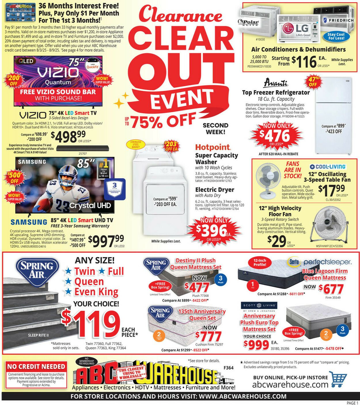 Weekly ad ABC Warehouse 08/03/2025 - 08/09/2025