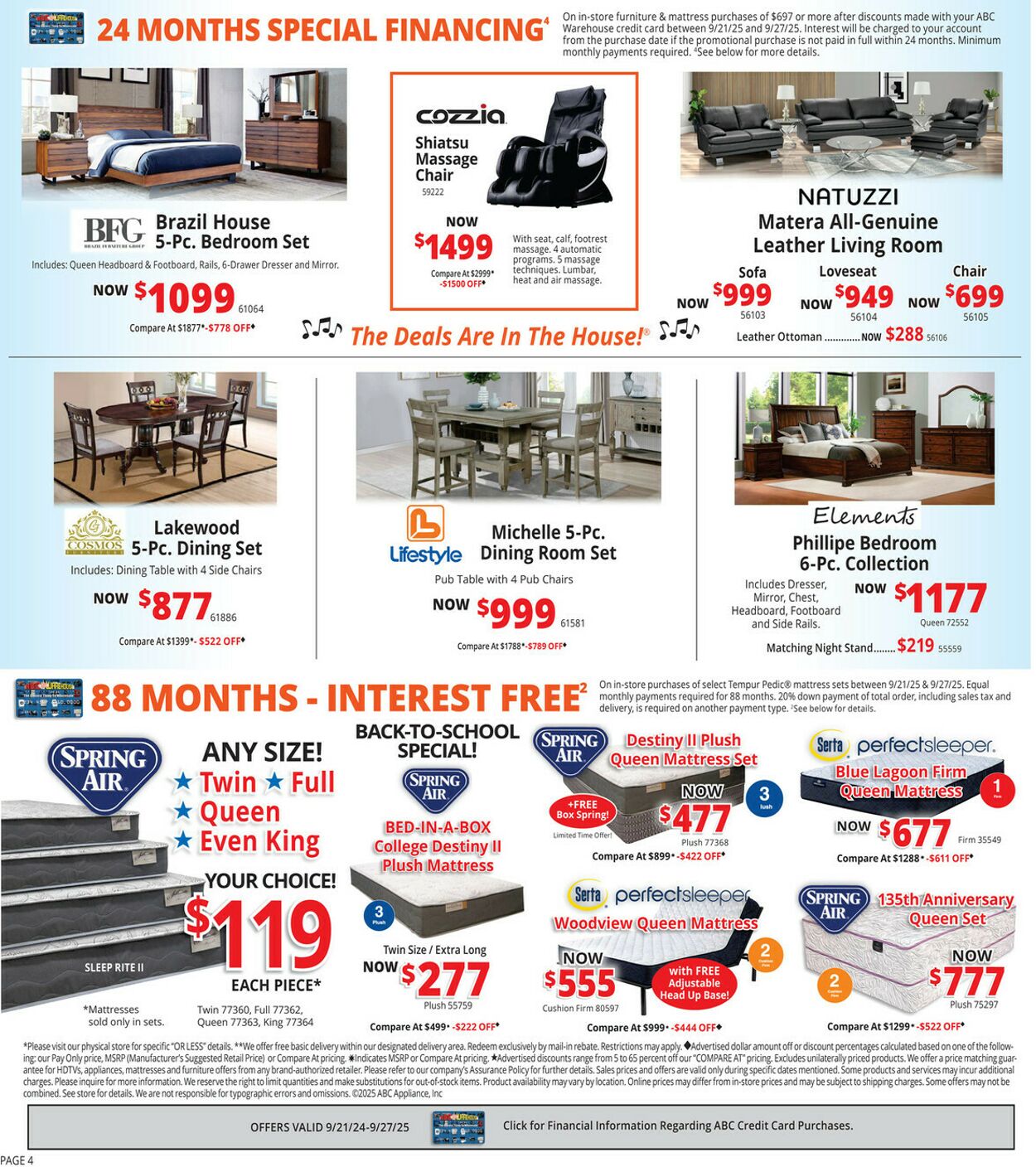 Weekly ad ABC Warehouse 09/21/2025 - 09/27/2025