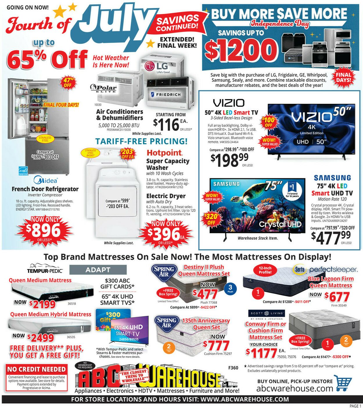 Weekly ad ABC Warehouse 07/06/2025 - 07/12/2025
