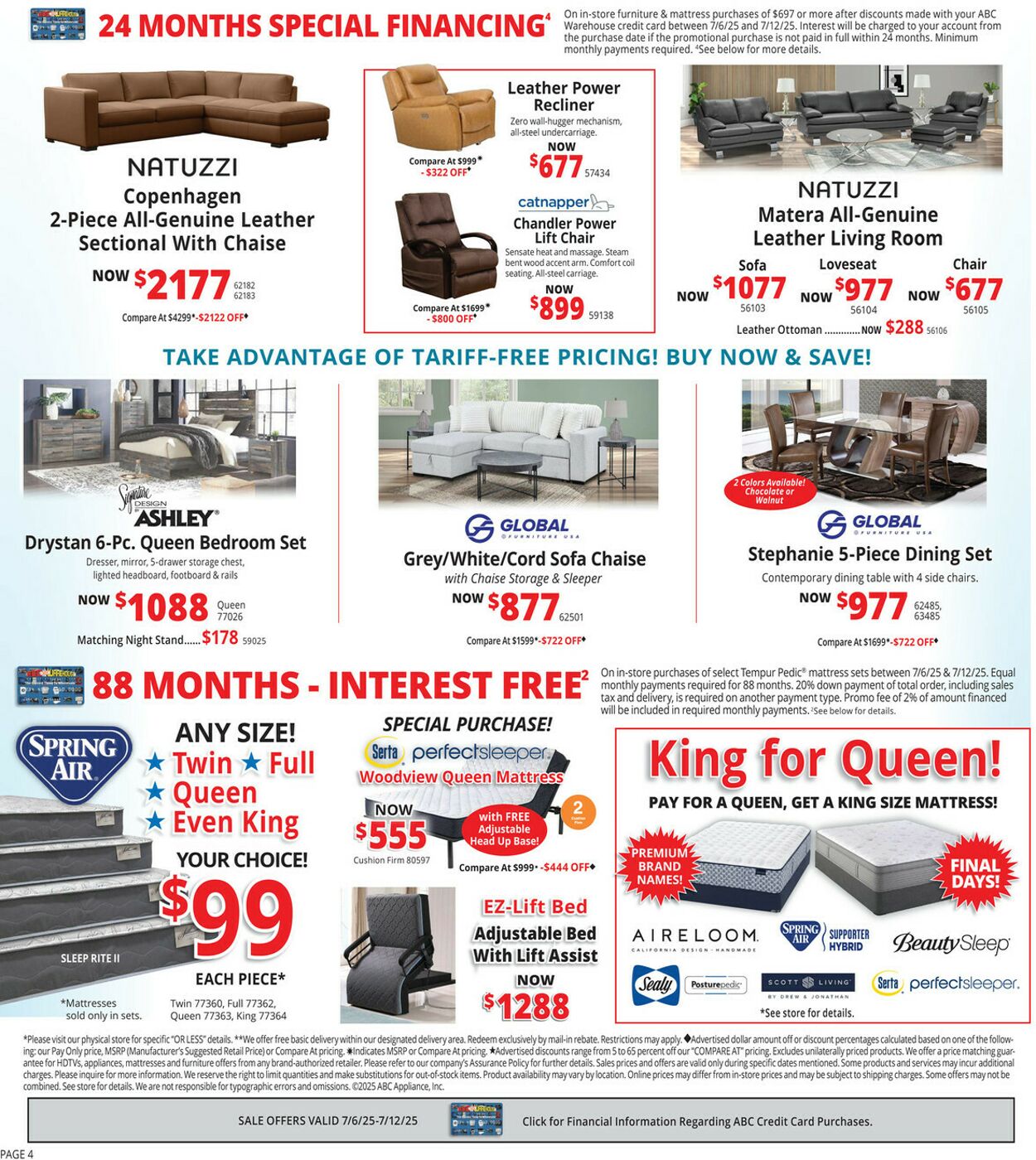 Weekly ad ABC Warehouse 07/06/2025 - 07/12/2025