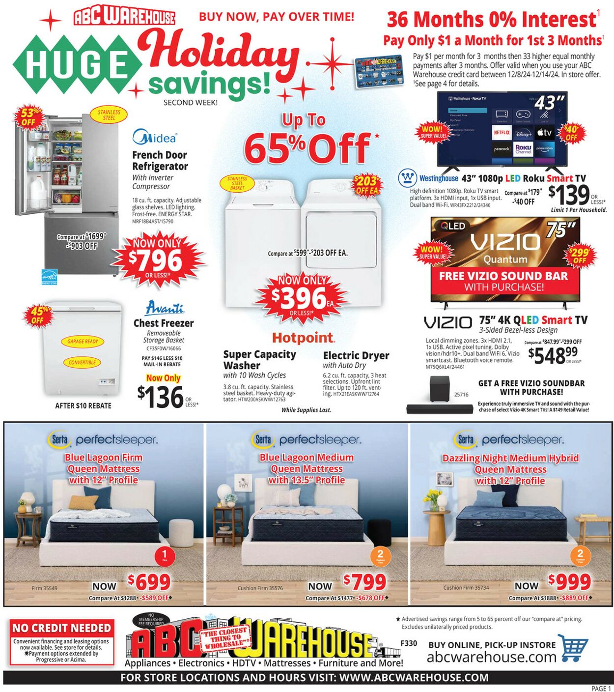 ABC Warehouse Promotional weekly ads