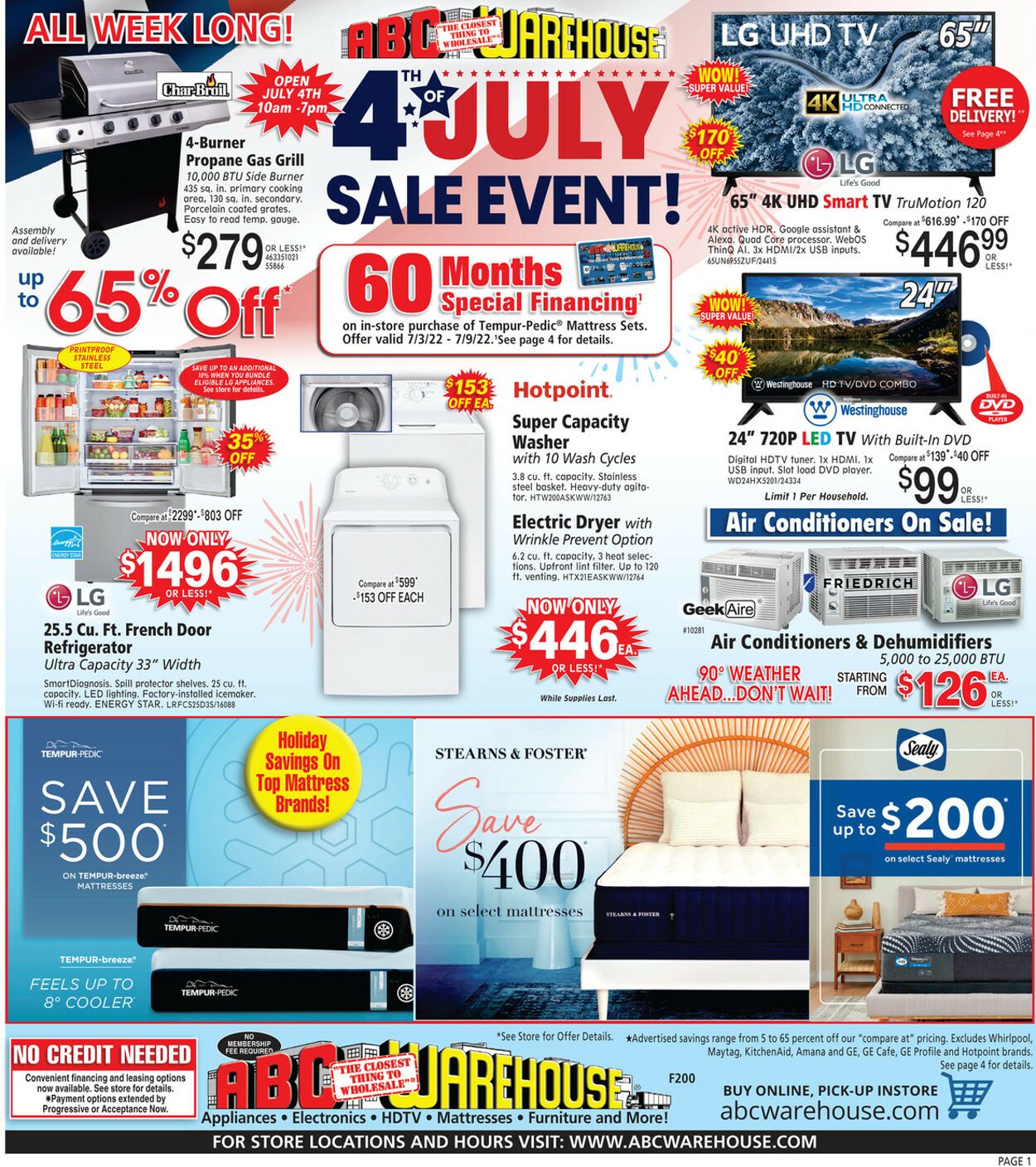 Weekly ad ABC Warehouse 07/03/2022 - 07/09/2022