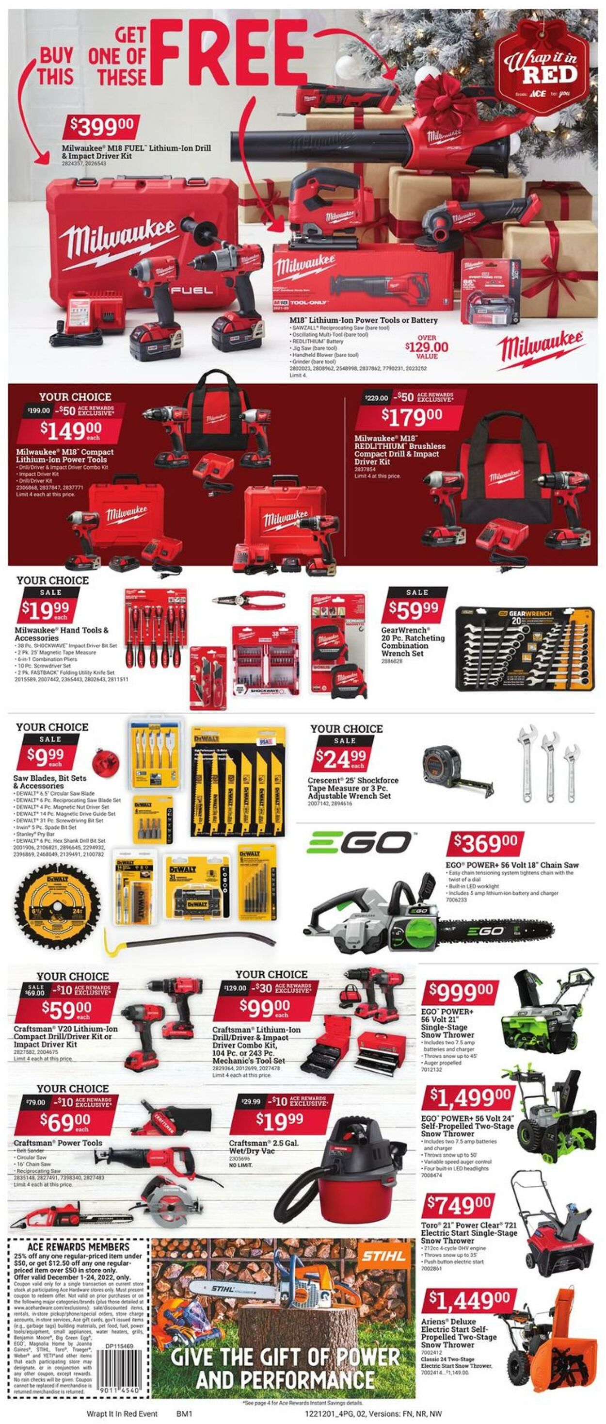 Weekly ad Ace Hardware 12/01/2022 - 12/24/2022