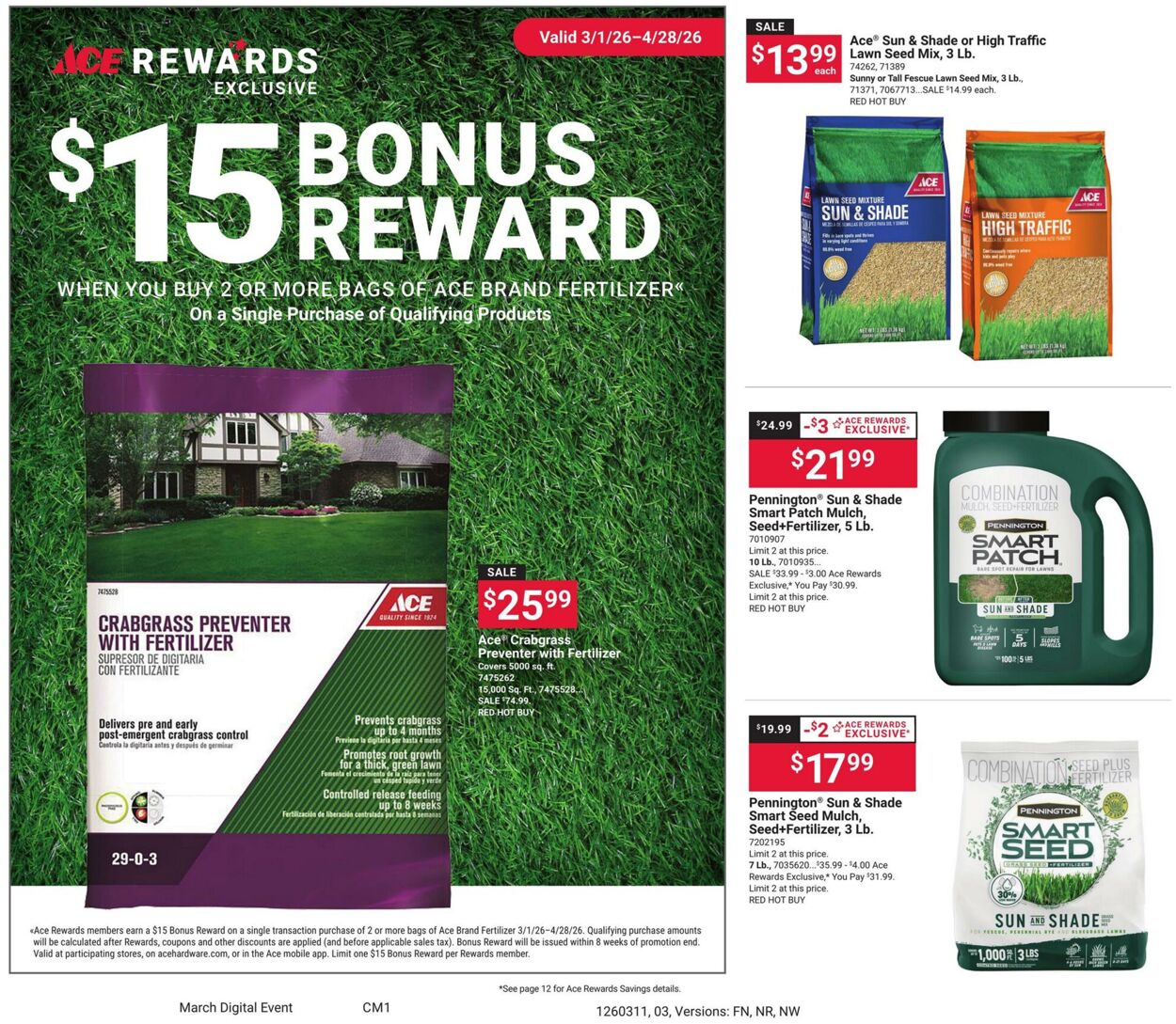Weekly ad Ace Hardware 03/11/2026 - 03/23/2026
