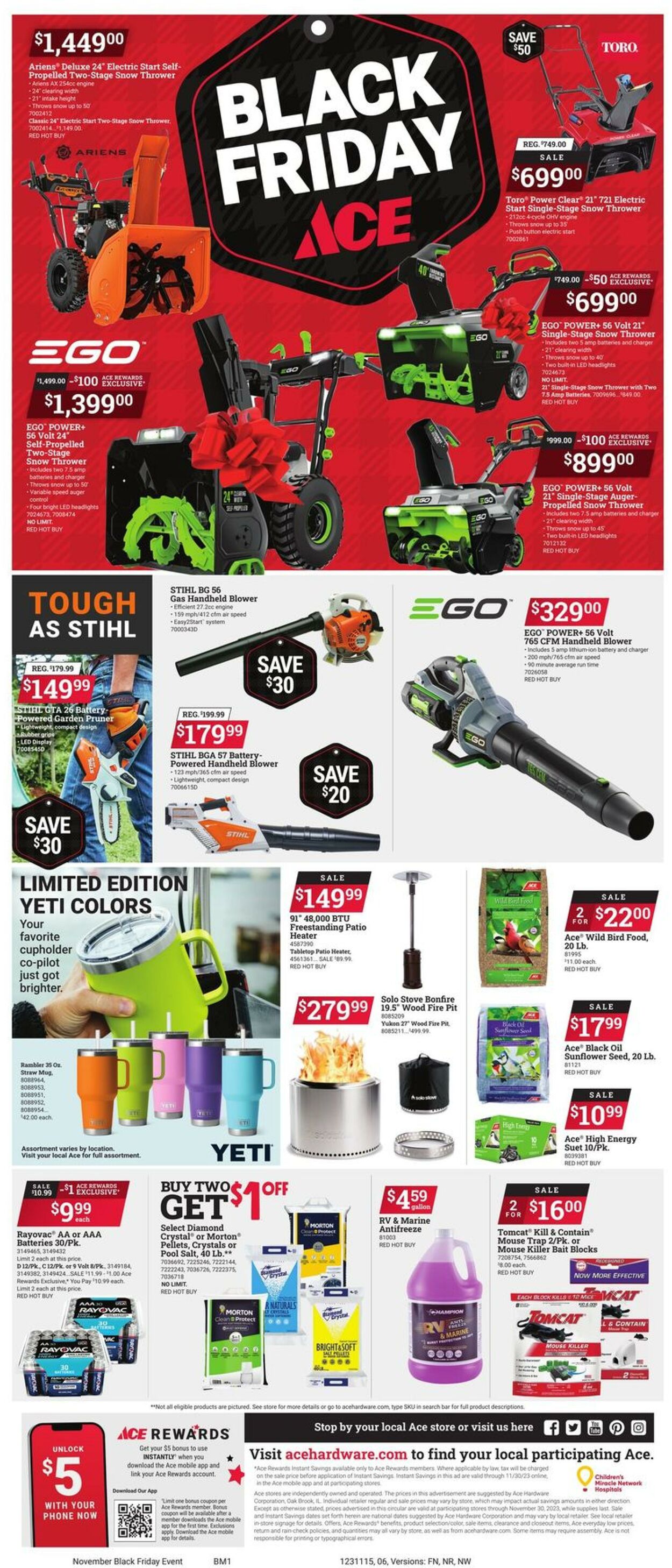 Weekly ad Ace Hardware 11/15/2023 - 11/30/2023