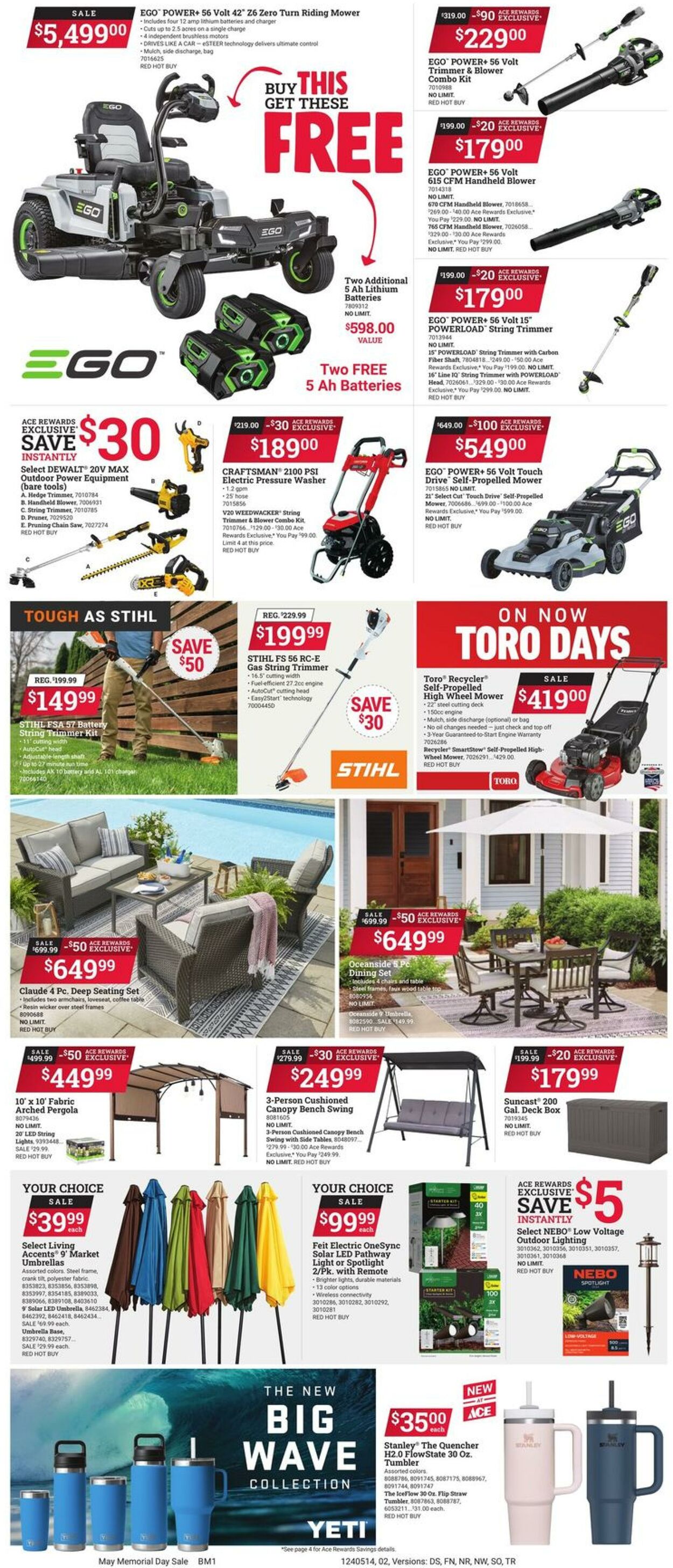 Weekly ad Ace Hardware 05/14/2024 - 05/27/2024