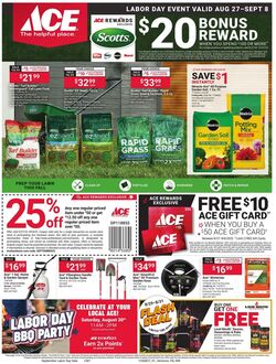 Weekly ad Ace Hardware 08/27/2025 - 09/08/2025