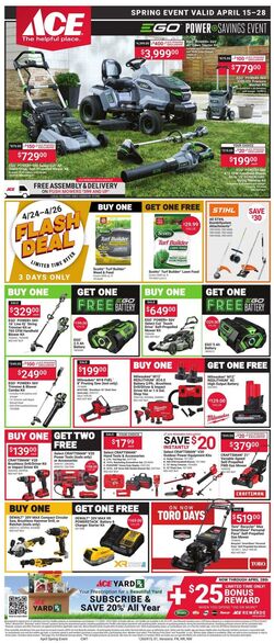 Weekly ad Ace Hardware 04/29/2026 - 05/31/2026