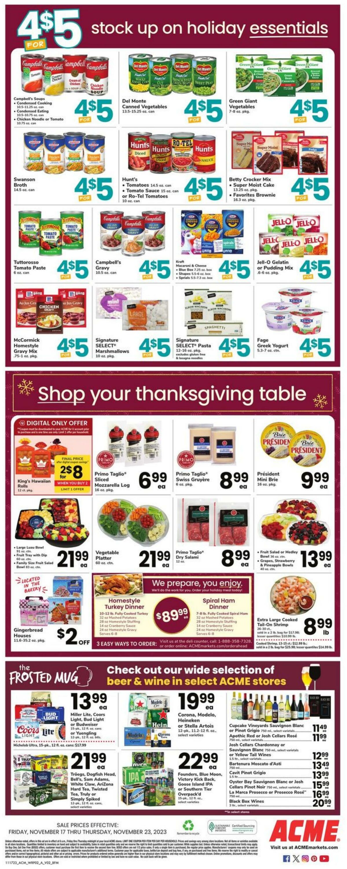 Weekly ad Acme 11/17/2023 - 11/23/2023