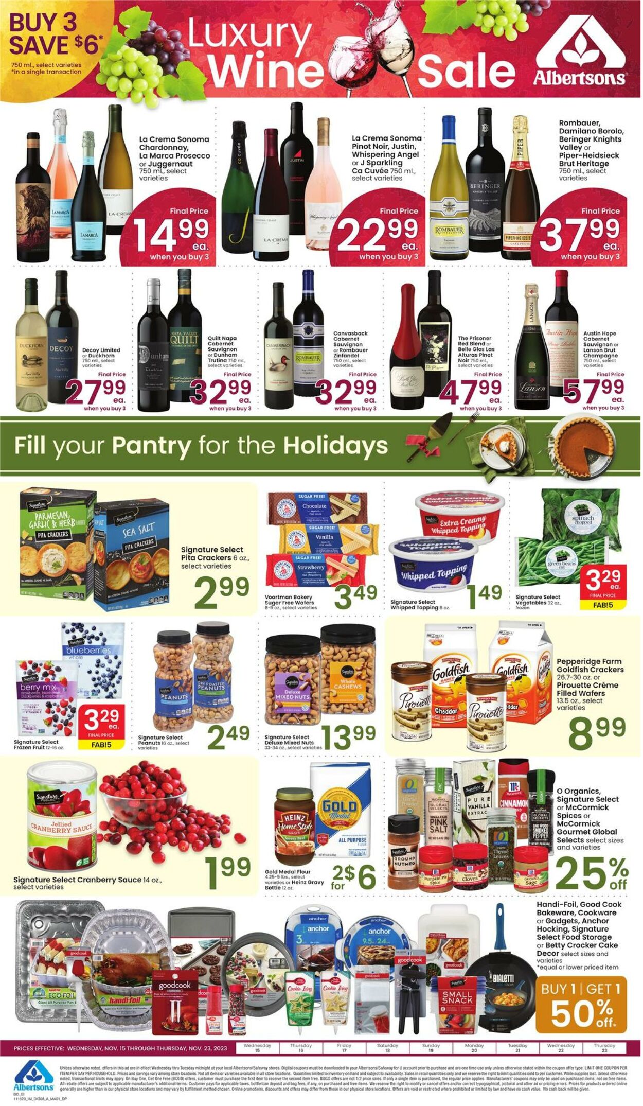 Weekly ad Albertsons 11/15/2023 - 11/23/2023