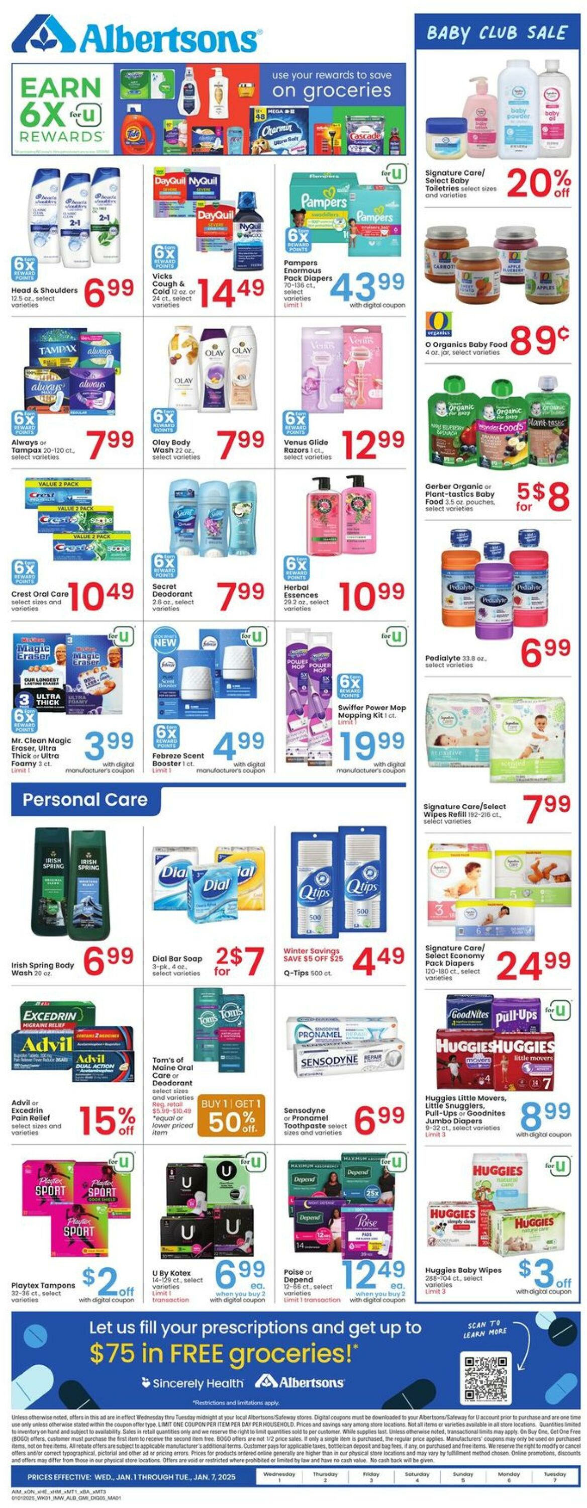 Weekly ad Albertsons 01/01/2025 - 01/07/2025