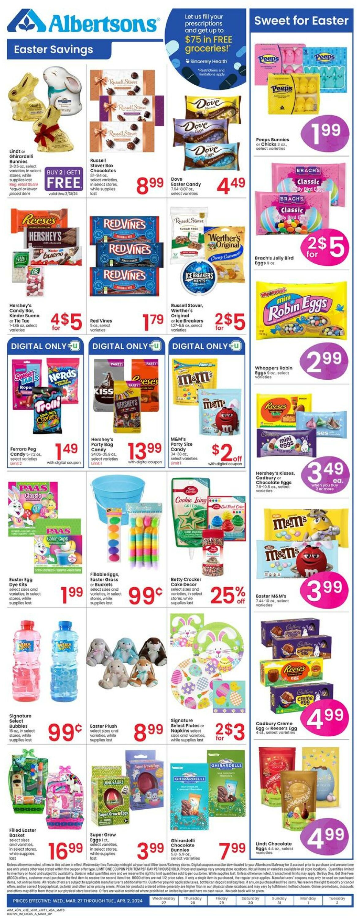 Weekly ad Albertsons 03/27/2024 - 04/02/2024