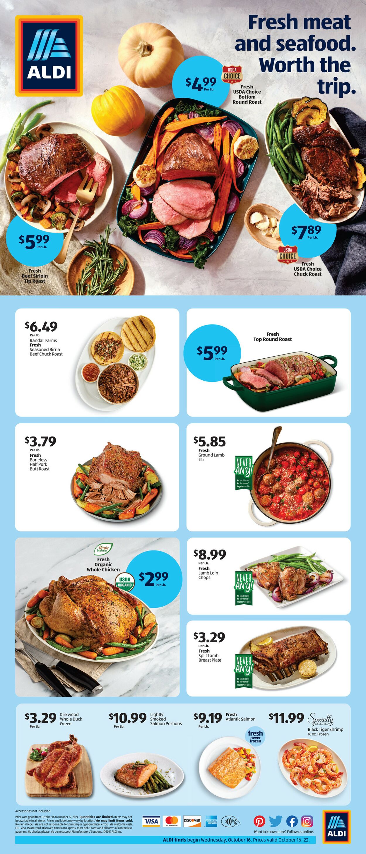 Weekly ad Aldi - Seasonal Fresh Meat and Fish - Phoenix, AZ Oct 16, 2024 - Oct 22, 2024