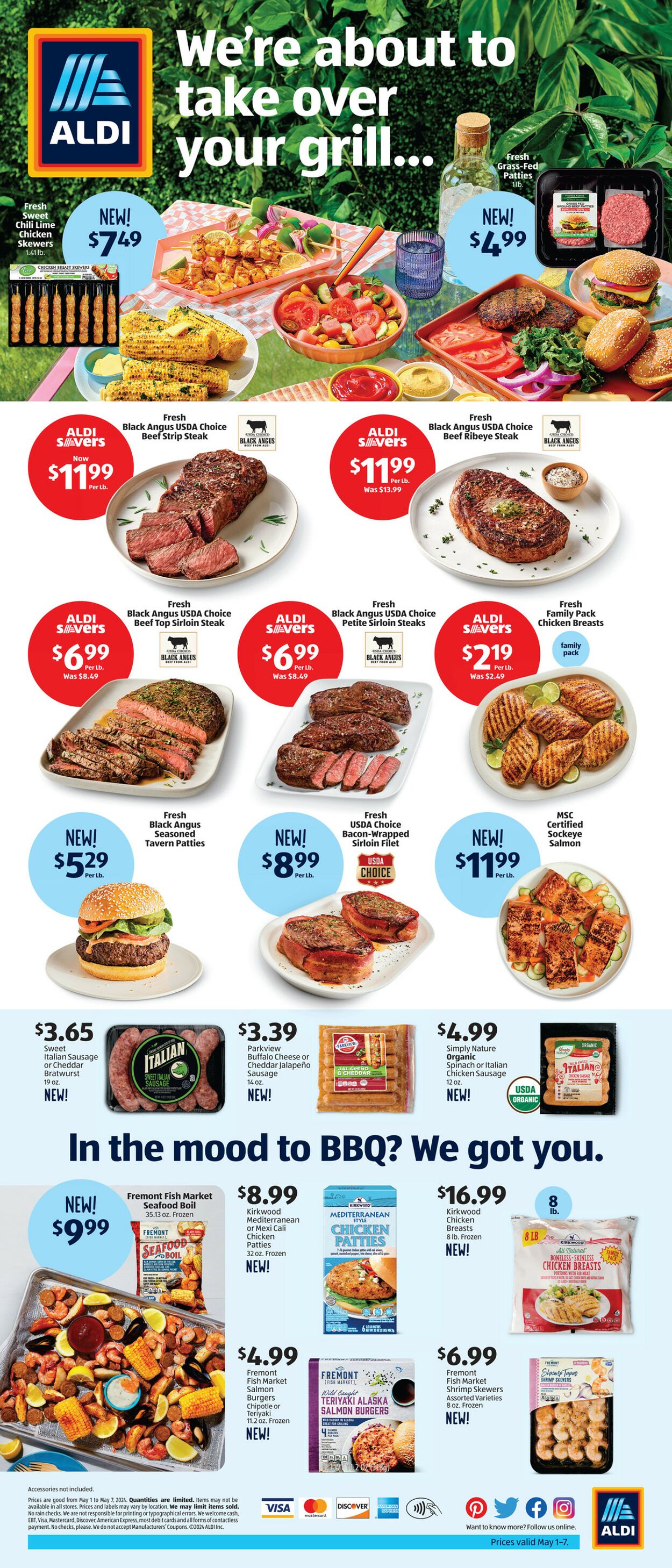 Weekly ad Aldi - Summer Seasonal Meats - New York, NY May 1, 2024 - May 7, 2024