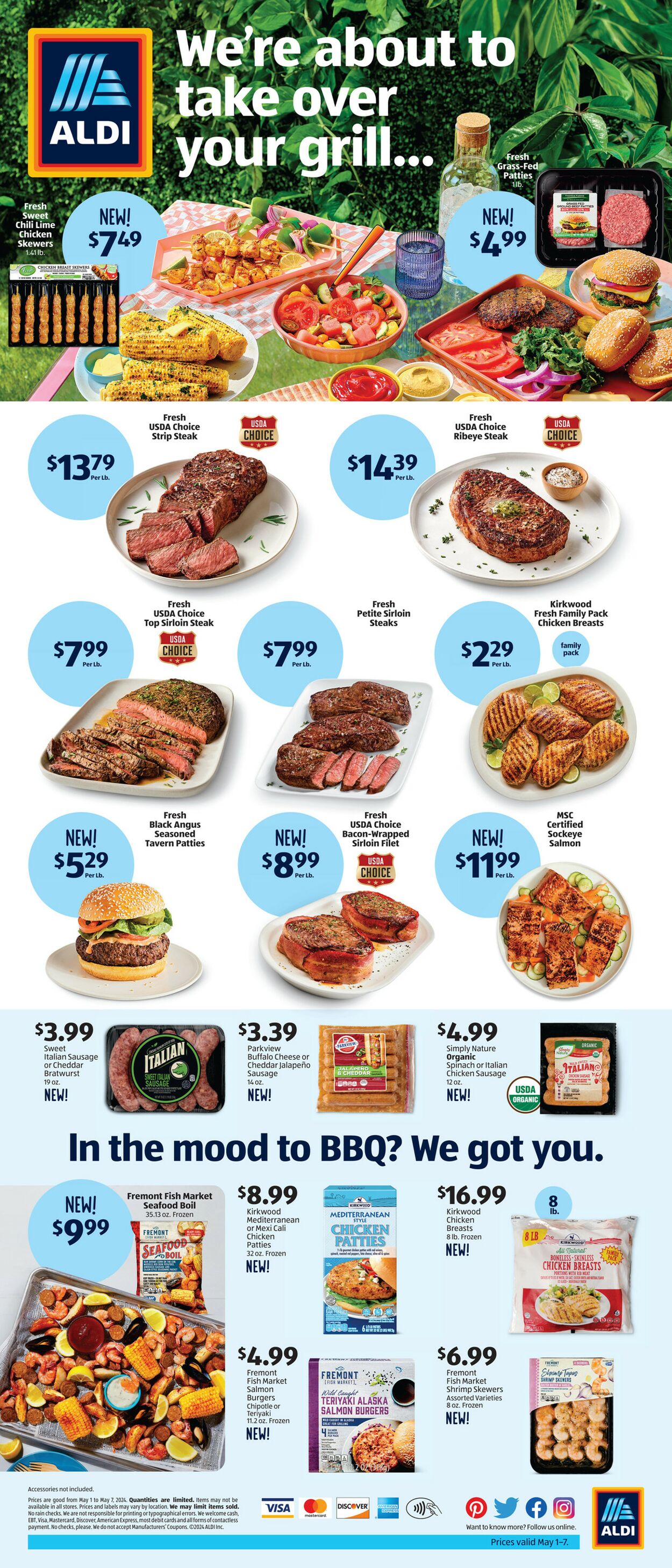 Weekly ad Aldi - Summer Seasonal Meats - Phoenix, AZ May 1, 2024 - May 7, 2024