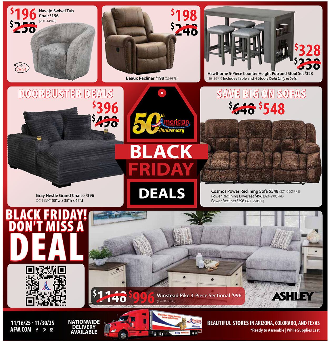 Weekly ad American Furniture Warehouse 11/18/2025 - 12/02/2025