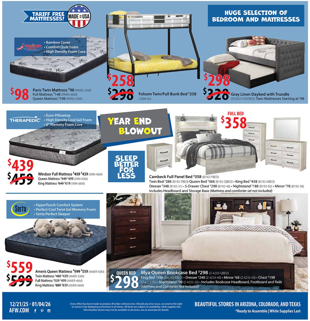 Weekly ad American Furniture Warehouse 12/29/2025 - 01/05/2026