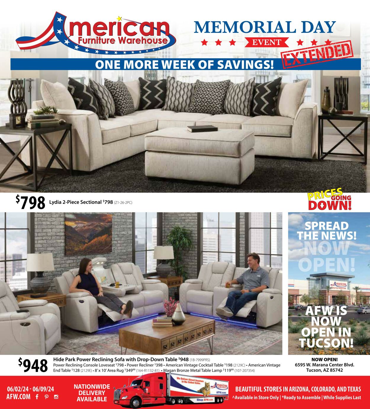 Weekly ad American Furniture Warehouse 05/31/2024 - 06/10/2024