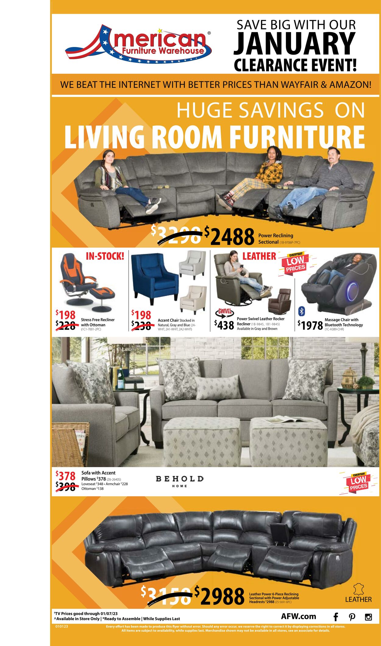 Weekly ad American Furniture Warehouse 01/01/2023-01/24/2023
