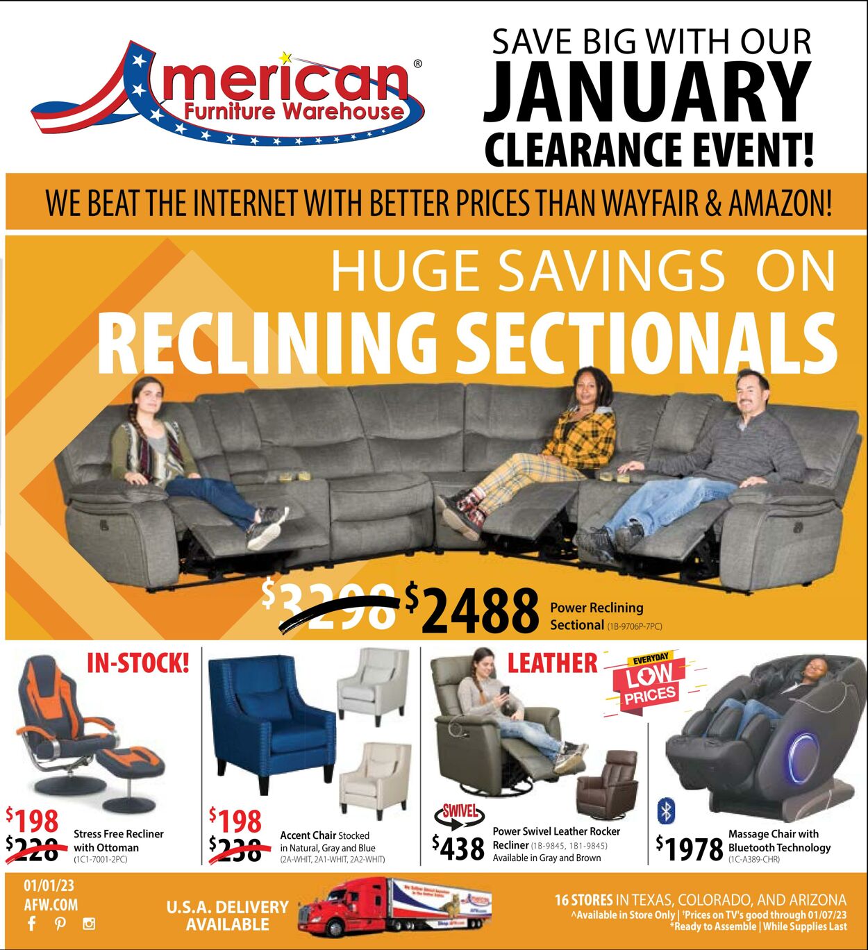 Weekly ad American Furniture Warehouse 01/01/2023-01/24/2023