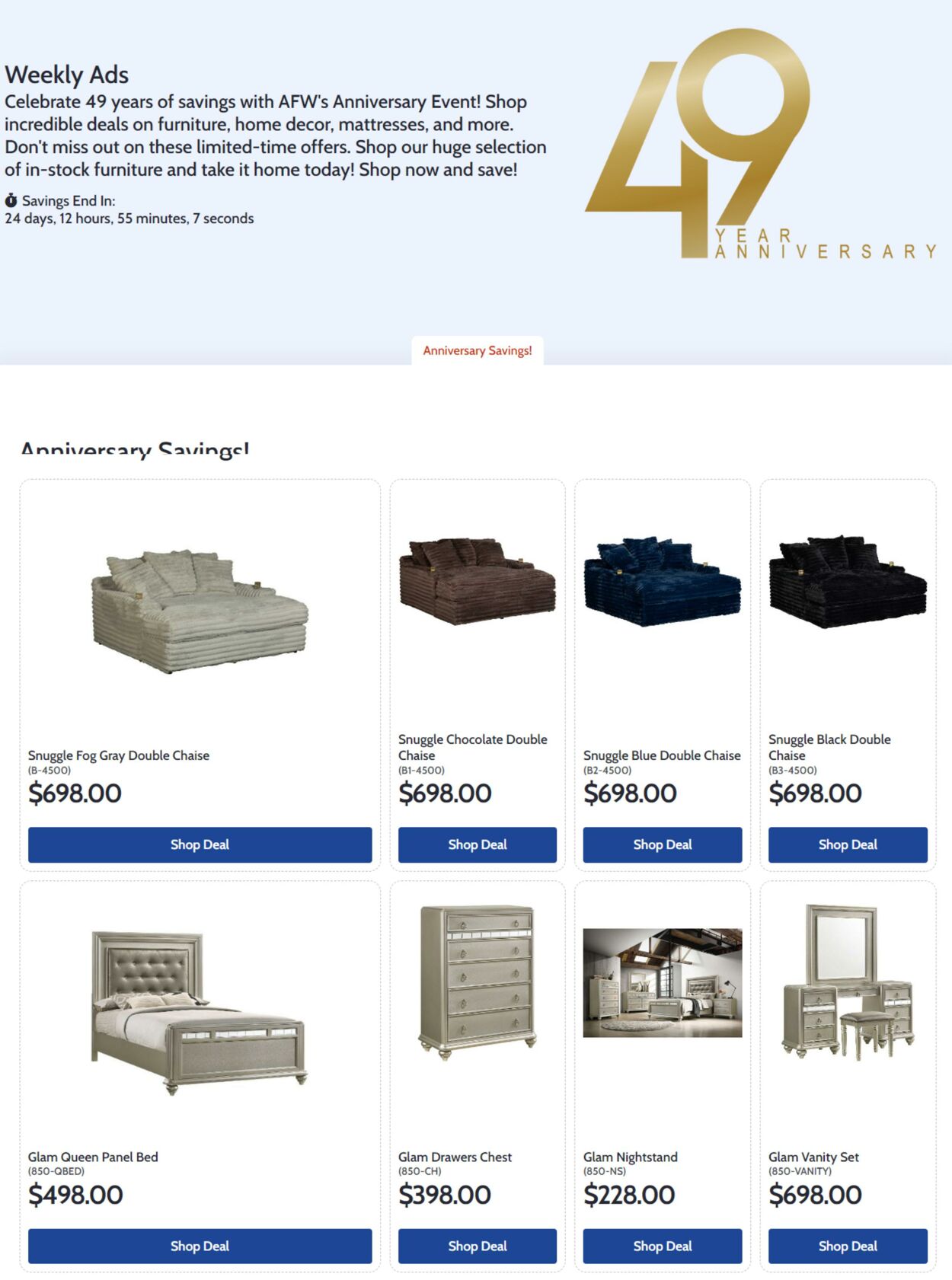 American Furniture Warehouse Promotional weekly ads