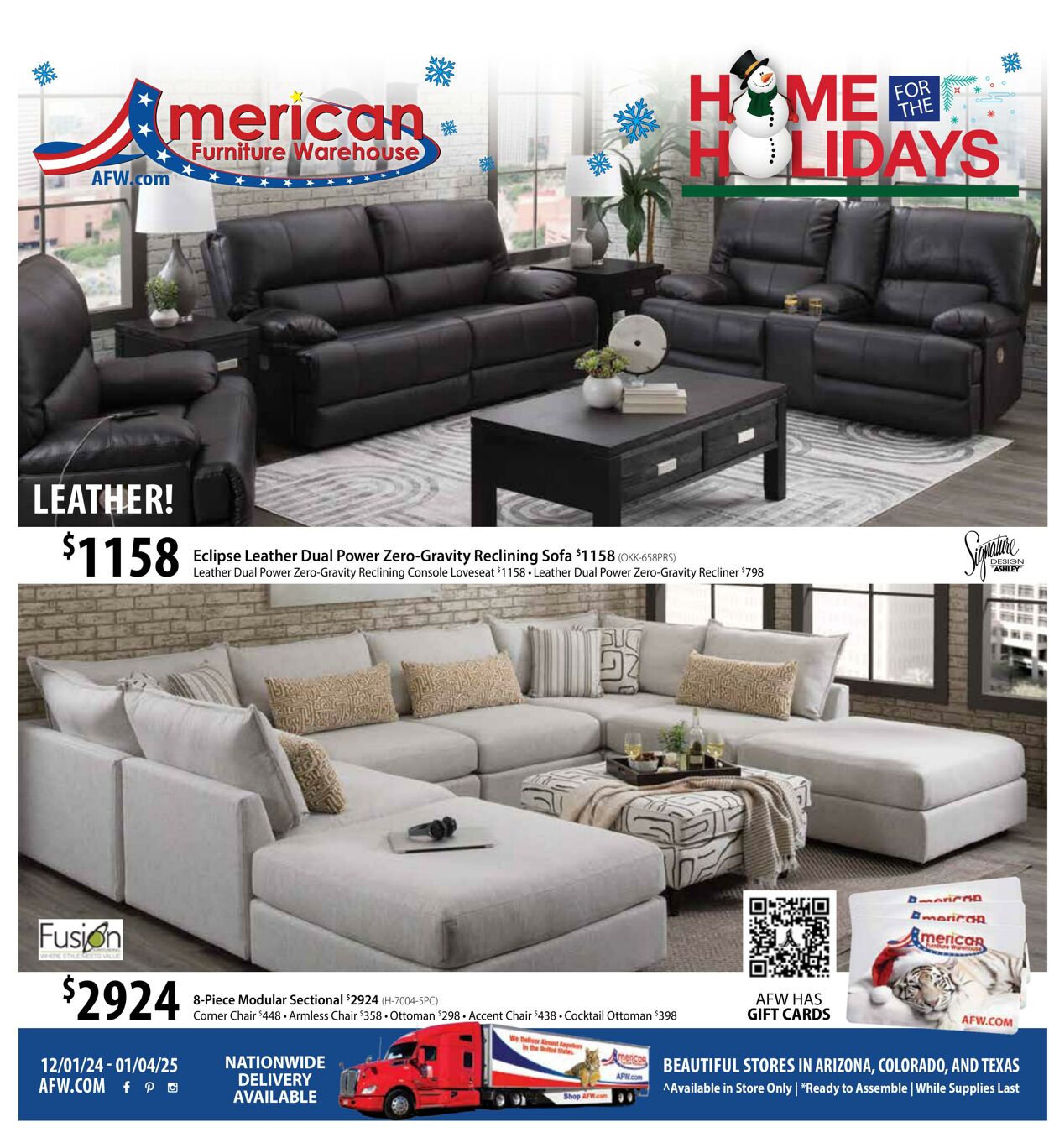 Weekly ad American Furniture Warehouse 12/01/2024 - 01/04/2025