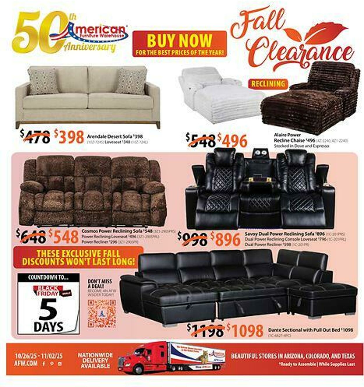 Weekly ad American Furniture Warehouse 10/28/2025 - 11/04/2025