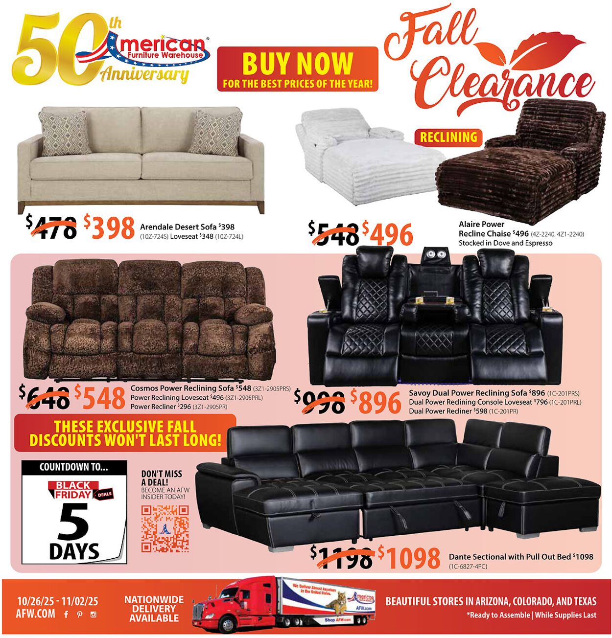 Weekly ad American Furniture Warehouse 10/28/2025 - 11/04/2025