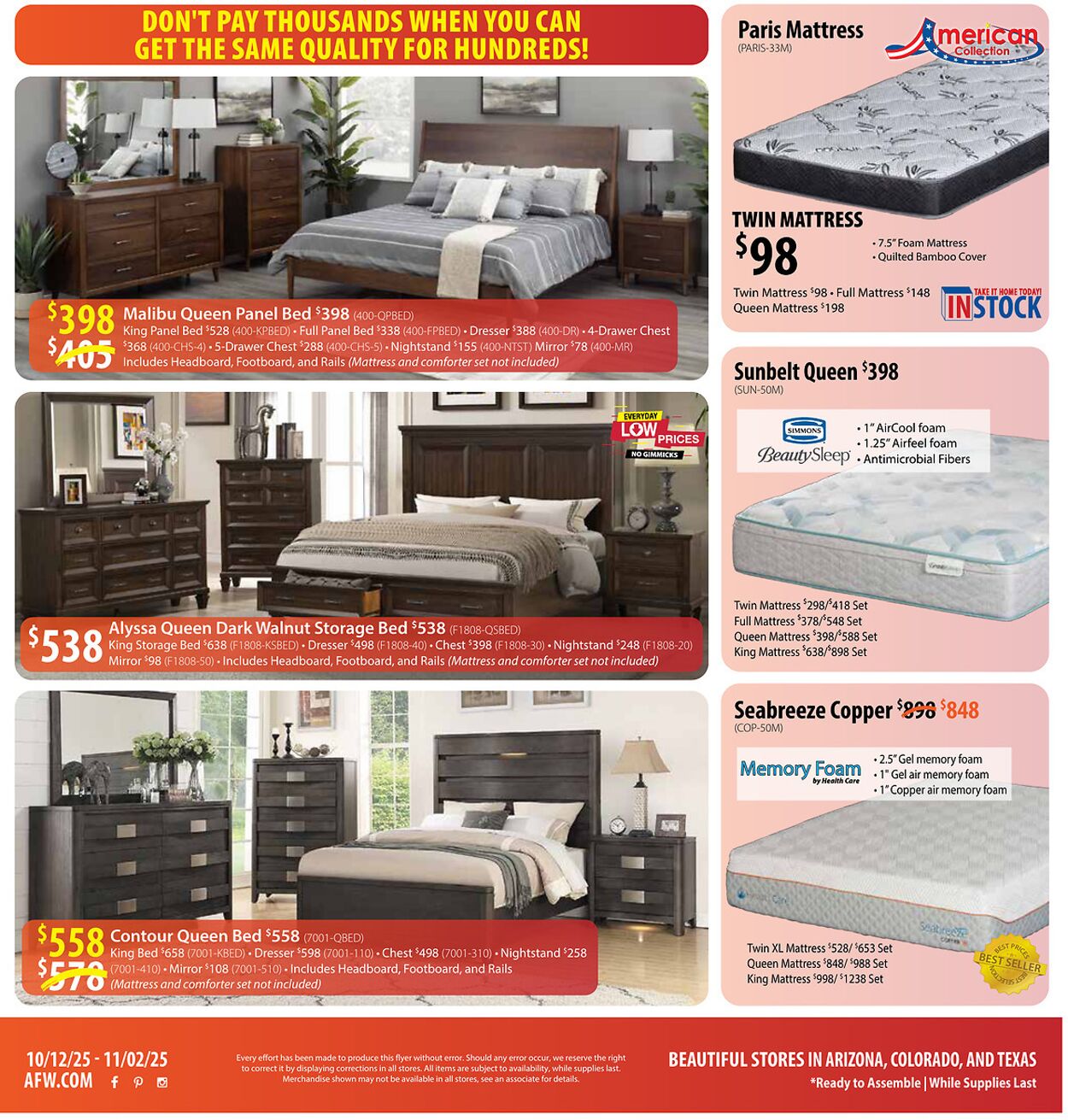 Weekly ad American Furniture Warehouse 10/14/2025 - 10/28/2025