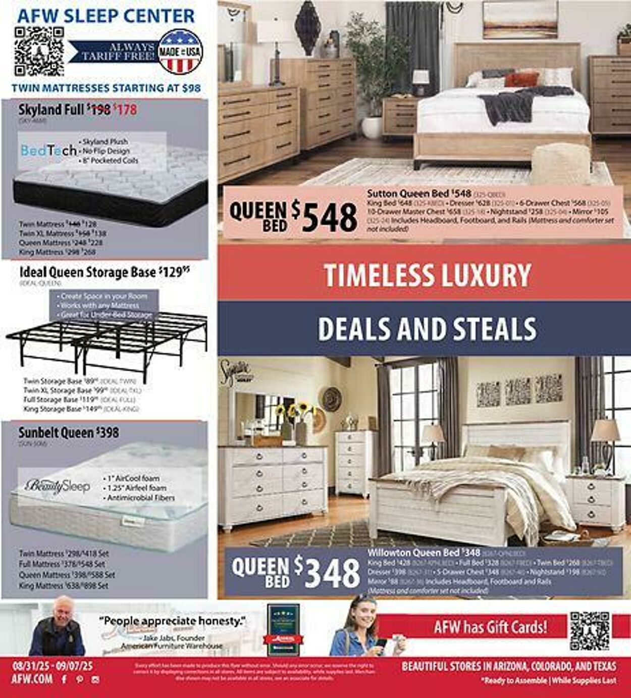 Weekly ad American Furniture Warehouse 09/01/2025 - 09/15/2025