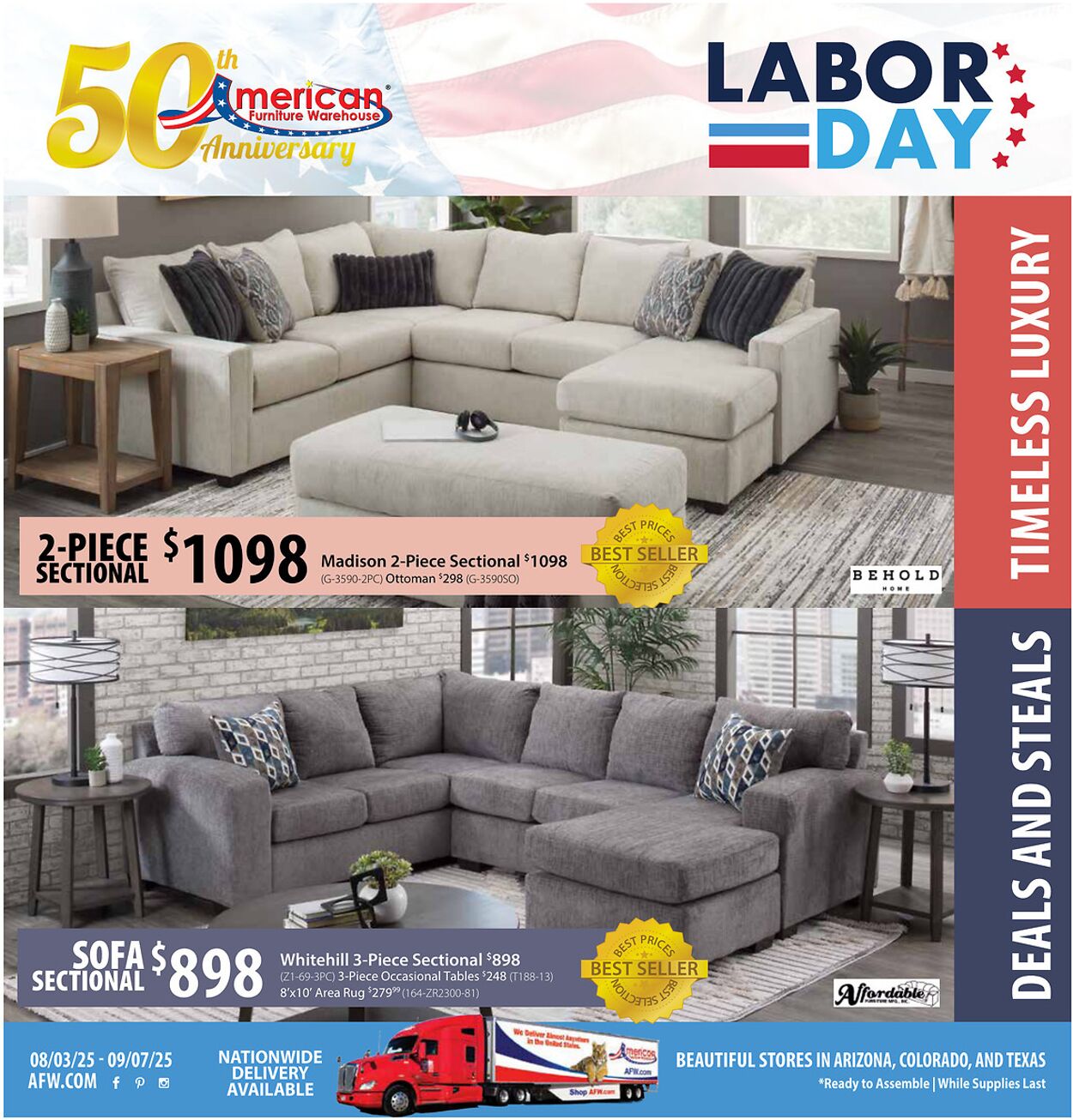 Weekly ad American Furniture Warehouse 08/05/2025 - 08/19/2025