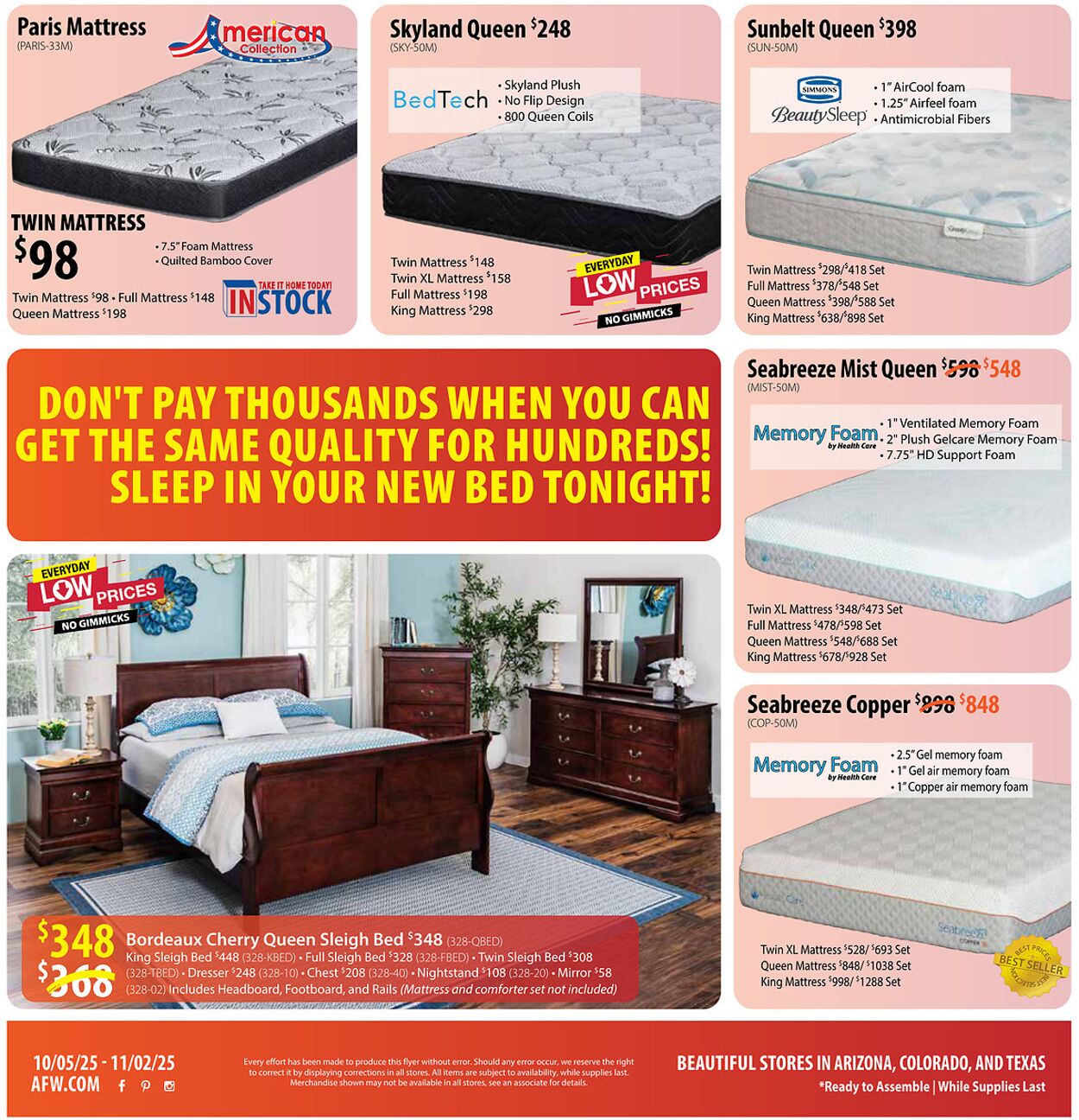 Weekly ad American Furniture Warehouse 10/06/2025 - 10/20/2025