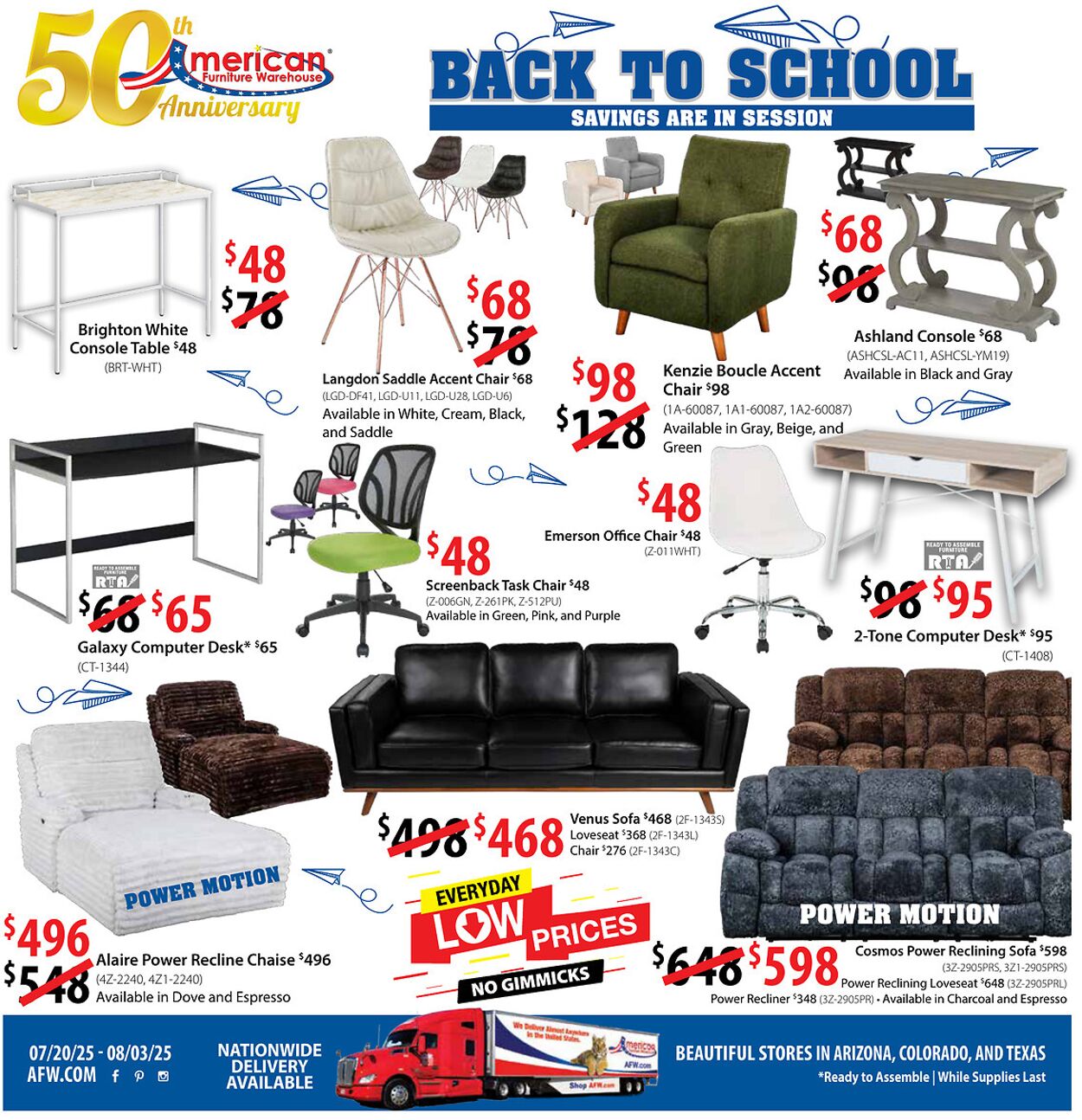 Weekly ad American Furniture Warehouse 07/22/2025 - 08/05/2025