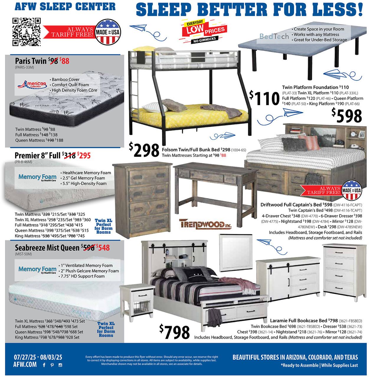 Weekly ad American Furniture Warehouse 07/29/2025 - 08/05/2025