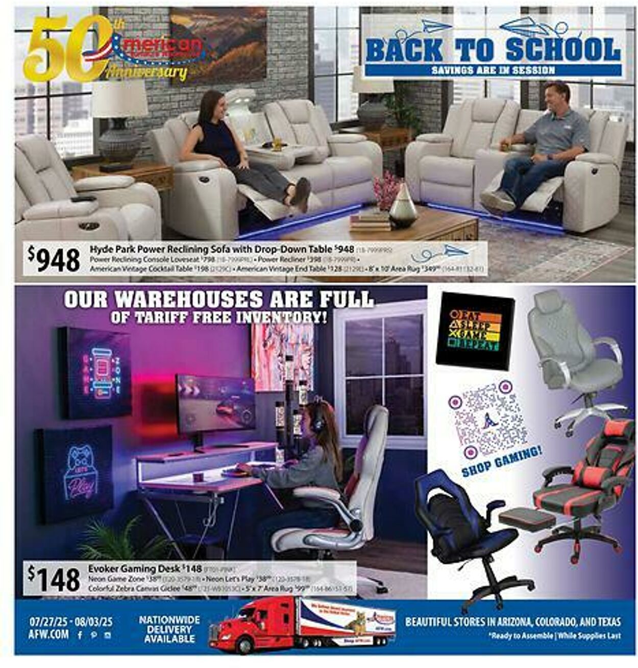 Weekly ad American Furniture Warehouse 07/29/2025 - 08/05/2025