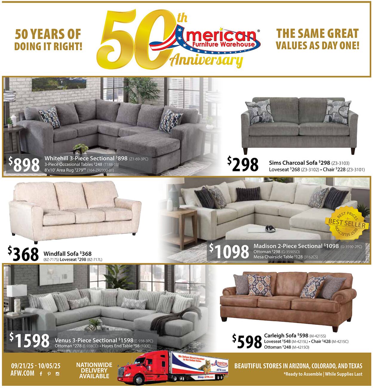 Weekly ad American Furniture Warehouse 09/24/2025 - 10/08/2025