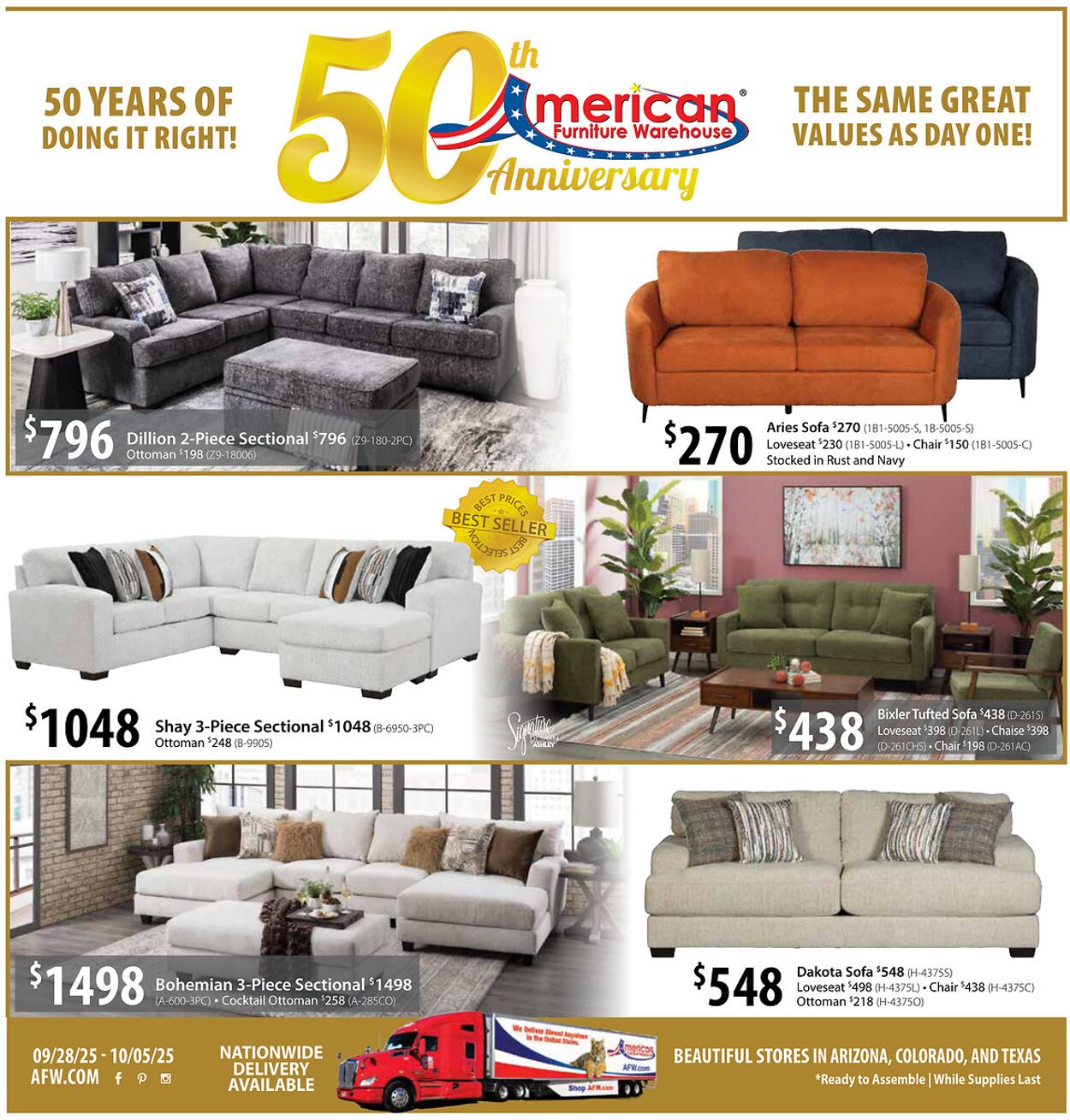 Weekly ad American Furniture Warehouse 09/30/2025 - 10/07/2025