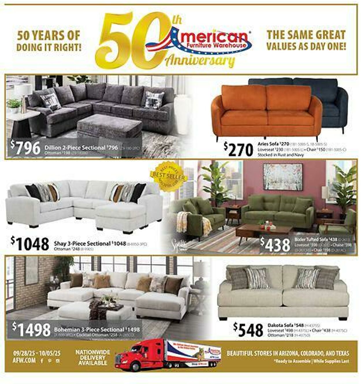 Weekly ad American Furniture Warehouse 09/30/2025 - 10/07/2025