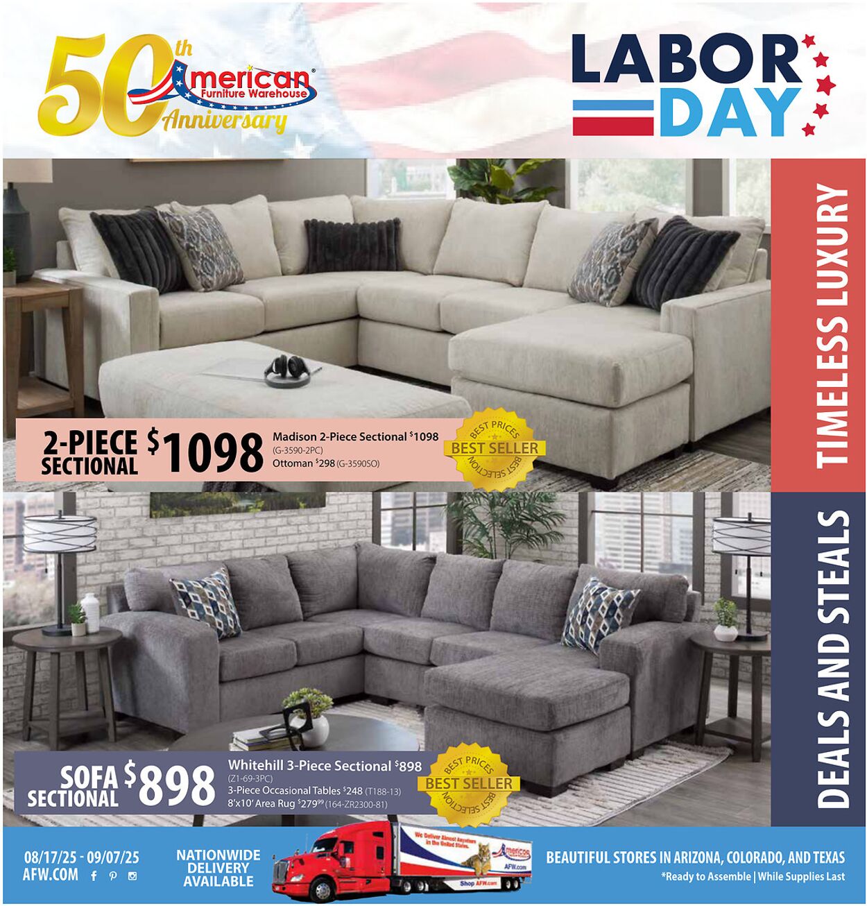 Weekly ad American Furniture Warehouse 08/20/2025 - 09/03/2025