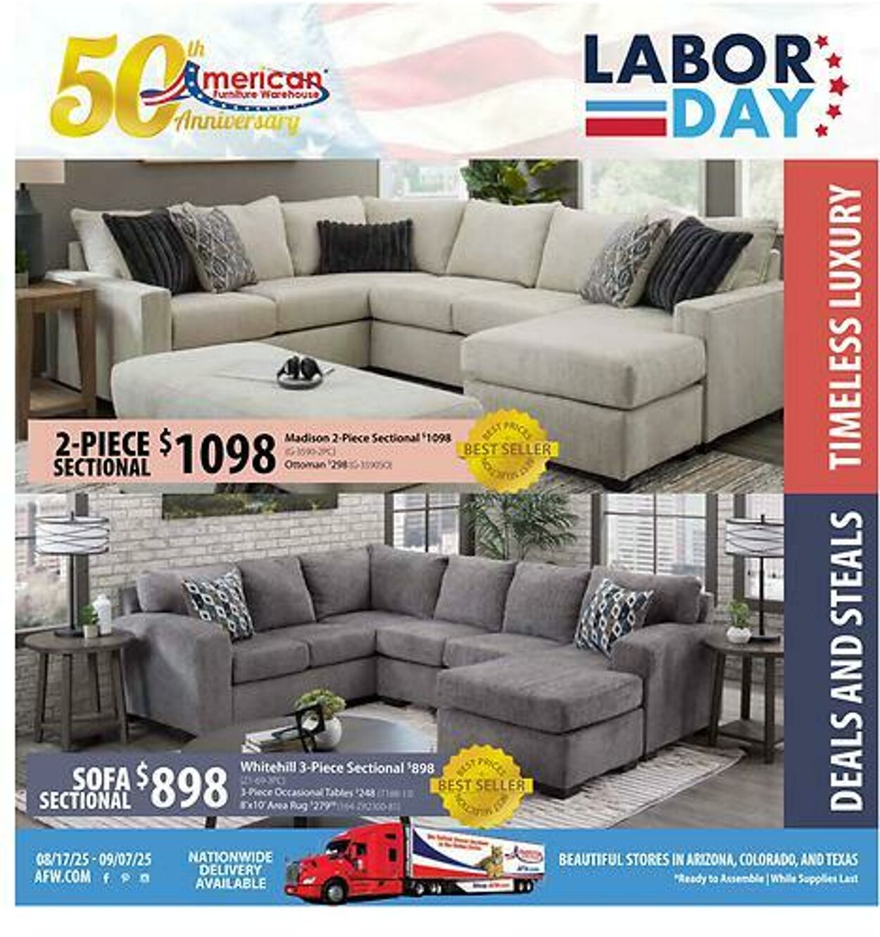 Weekly ad American Furniture Warehouse 08/20/2025 - 09/03/2025