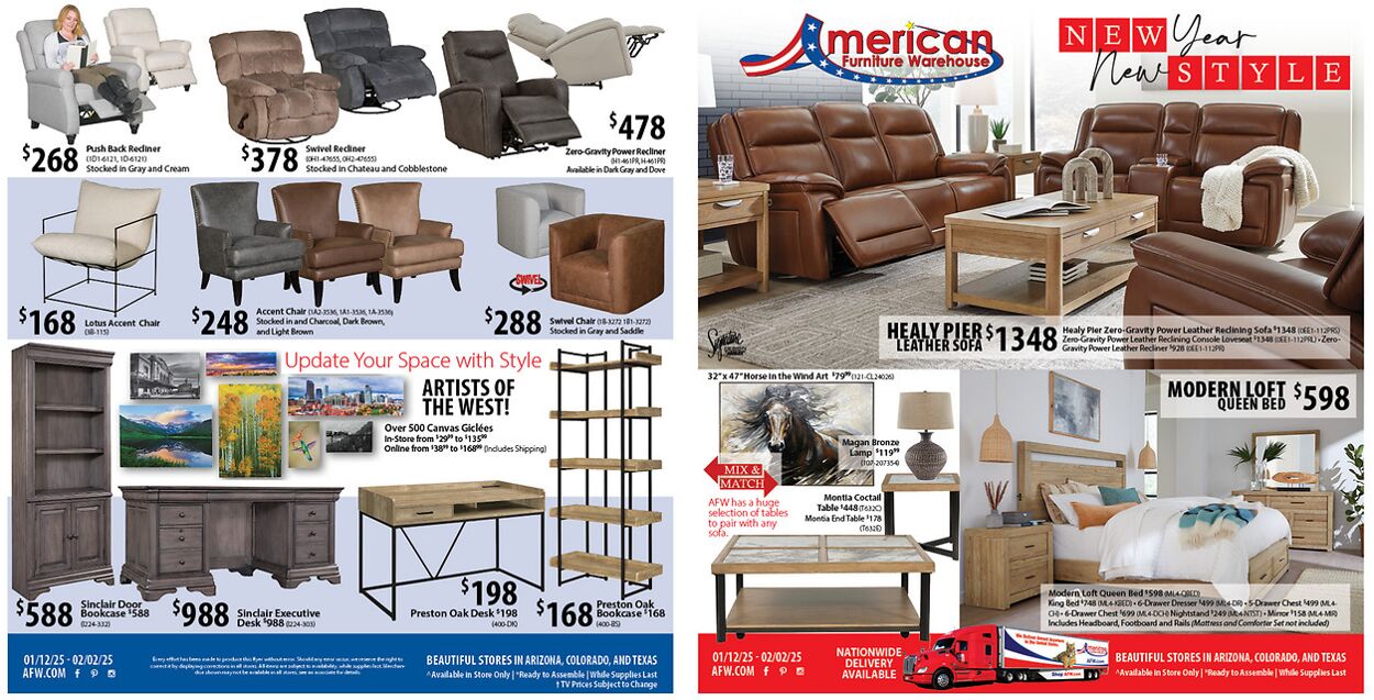 Weekly ad American Furniture Warehouse 01/15/2025 - 01/29/2025