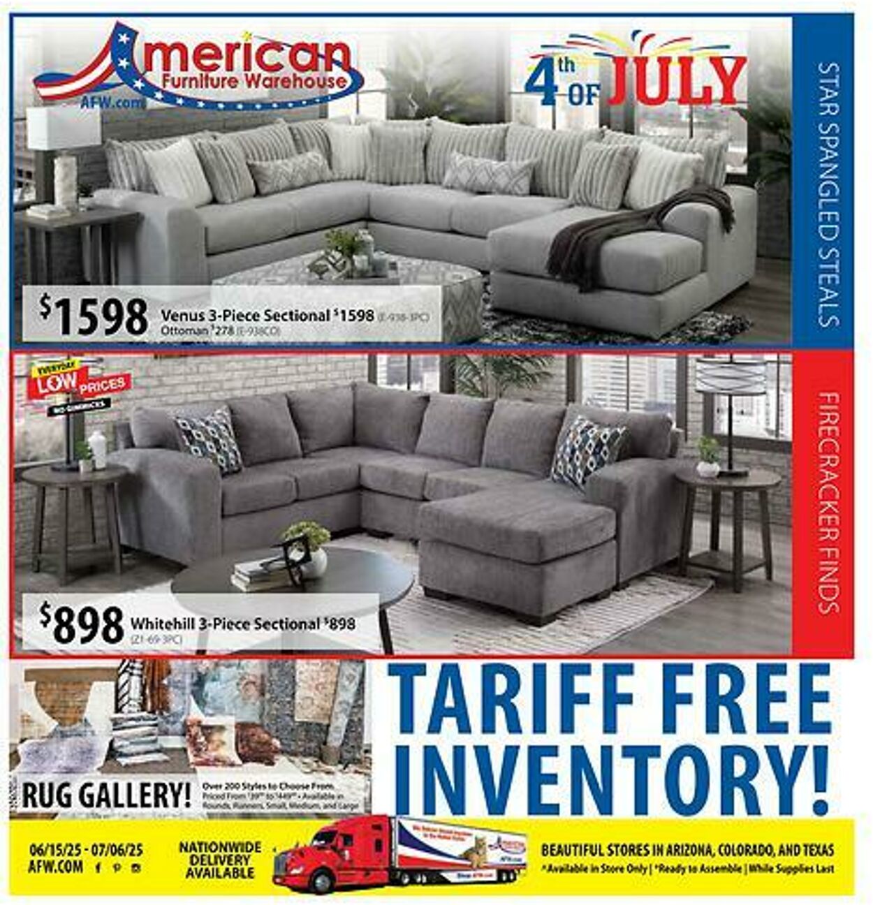 Weekly ad American Furniture Warehouse 06/17/2025 - 07/01/2025