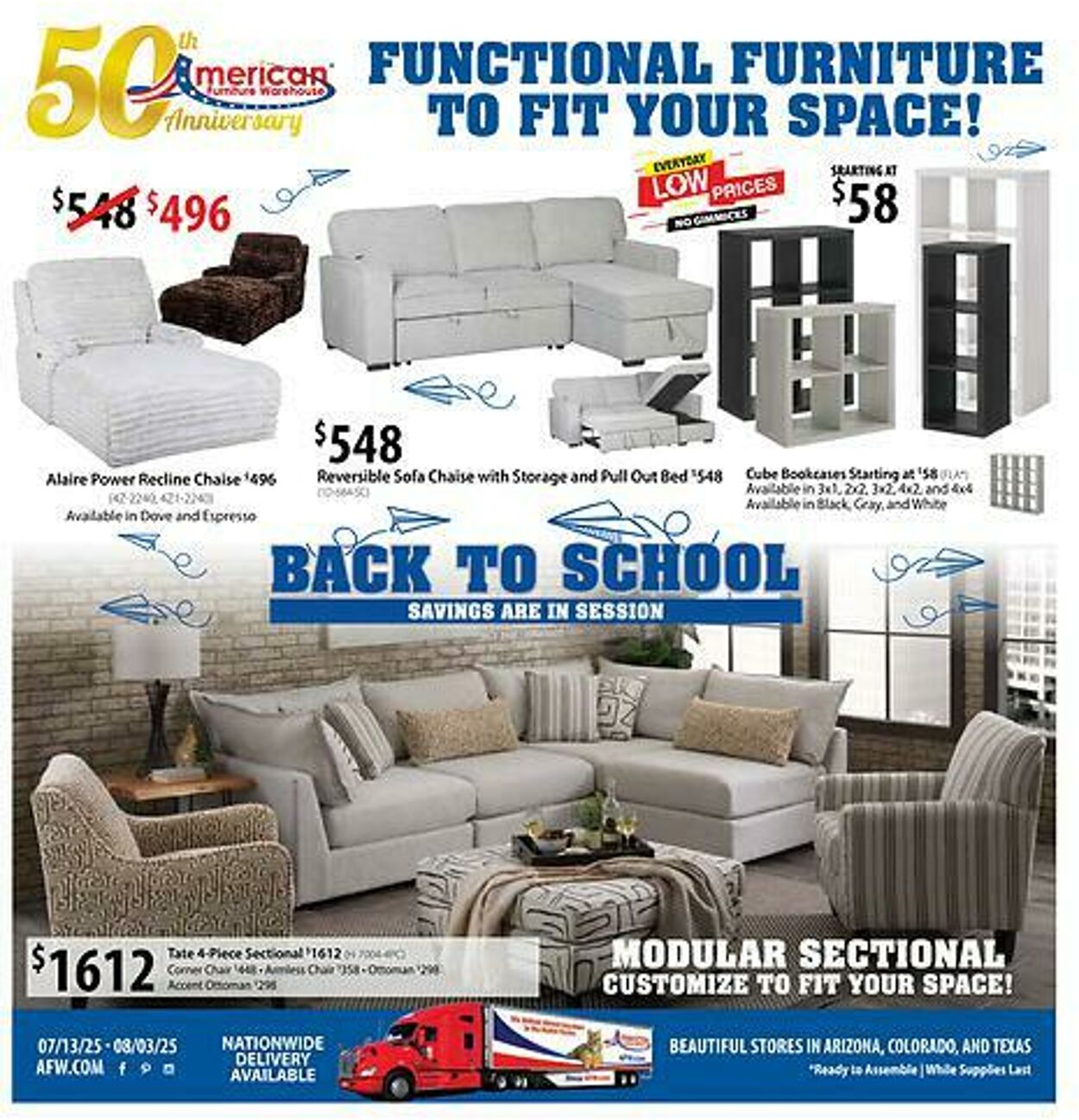 Weekly ad American Furniture Warehouse 07/16/2025 - 07/30/2025