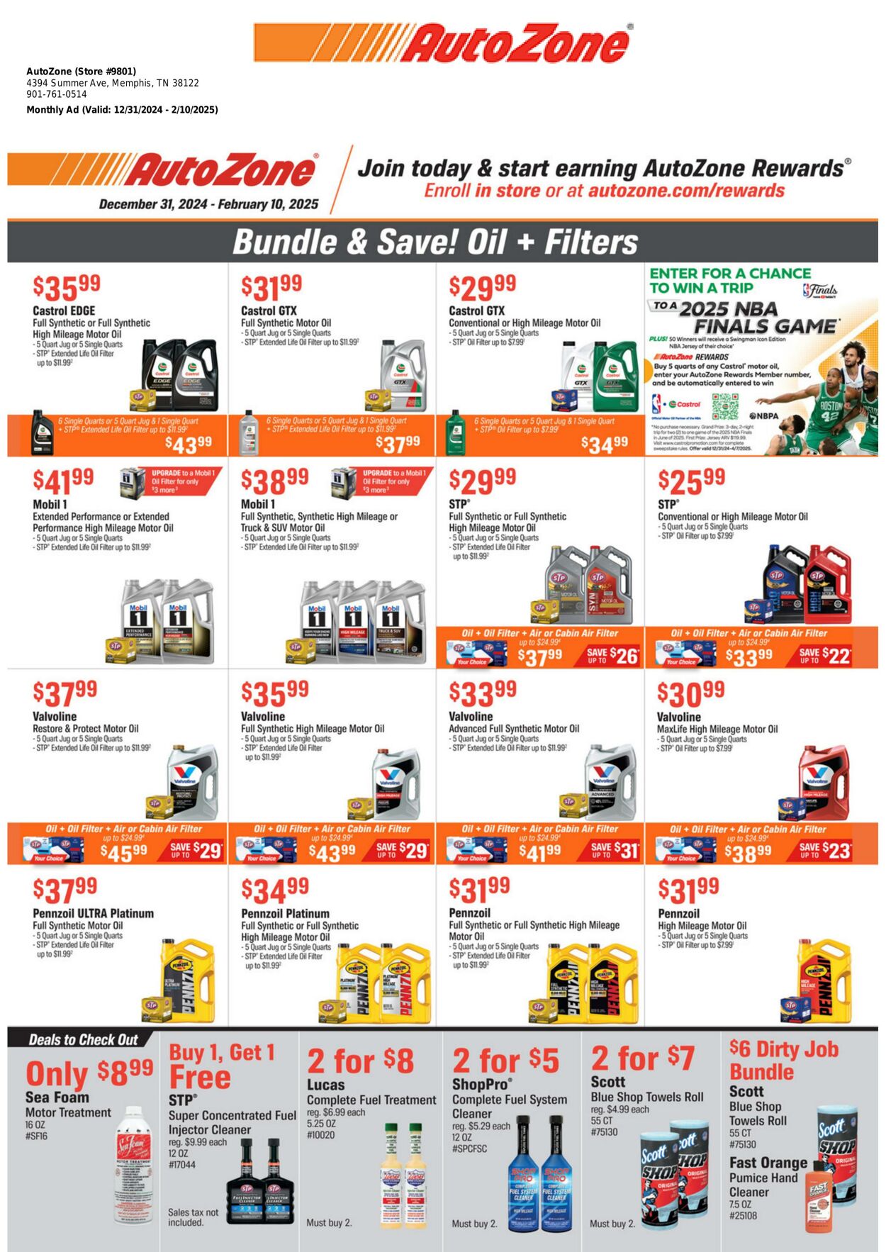 Weekly ad AutoZone 12/31/2024 - 02/10/2025