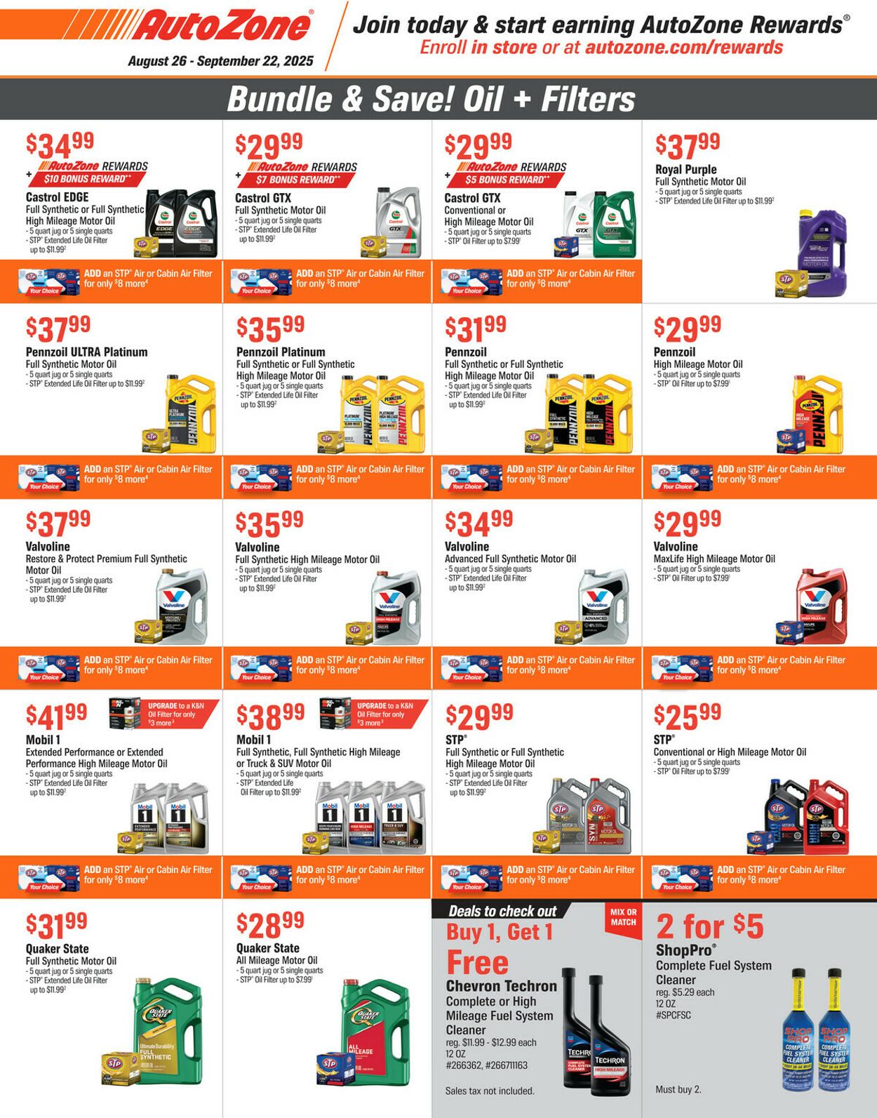 Weekly ad AutoZone 08/26/2025 - 09/22/2025